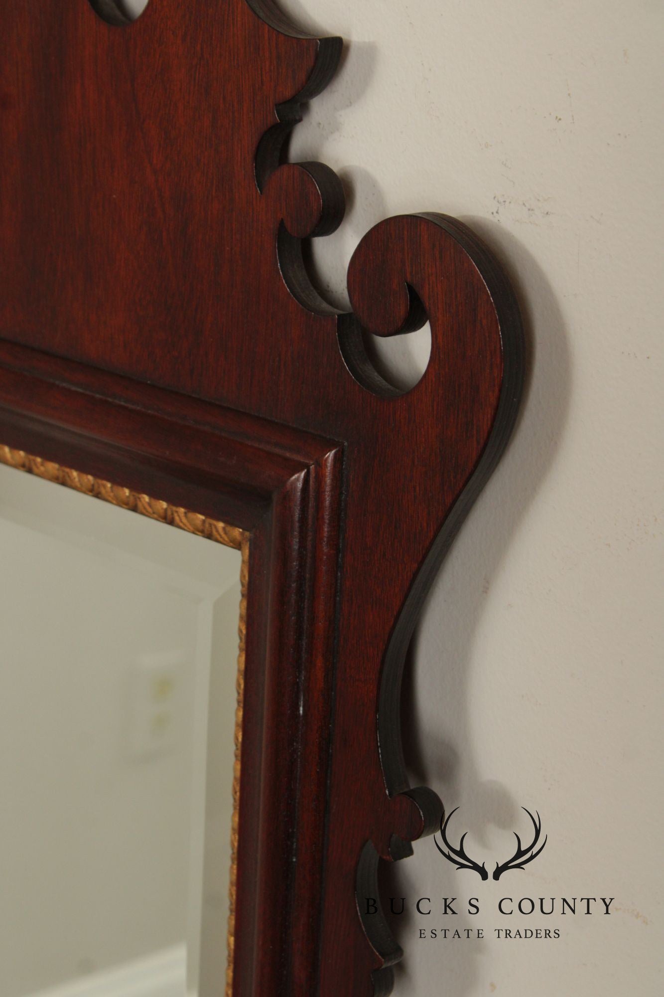 Henkel Harris Georgian Style Partial Gilt Mahogany Wall Mirror