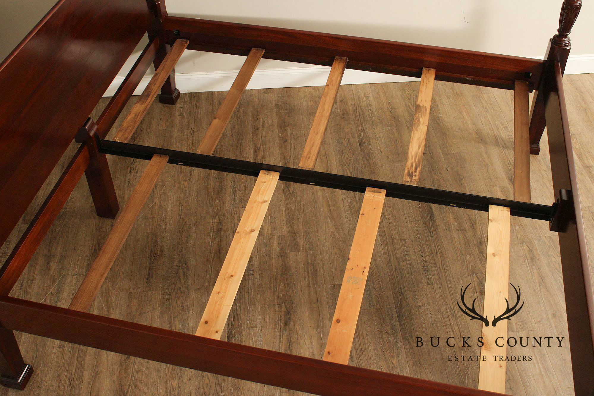 Link Taylor Mahogany King Rice Carved Poster Bed