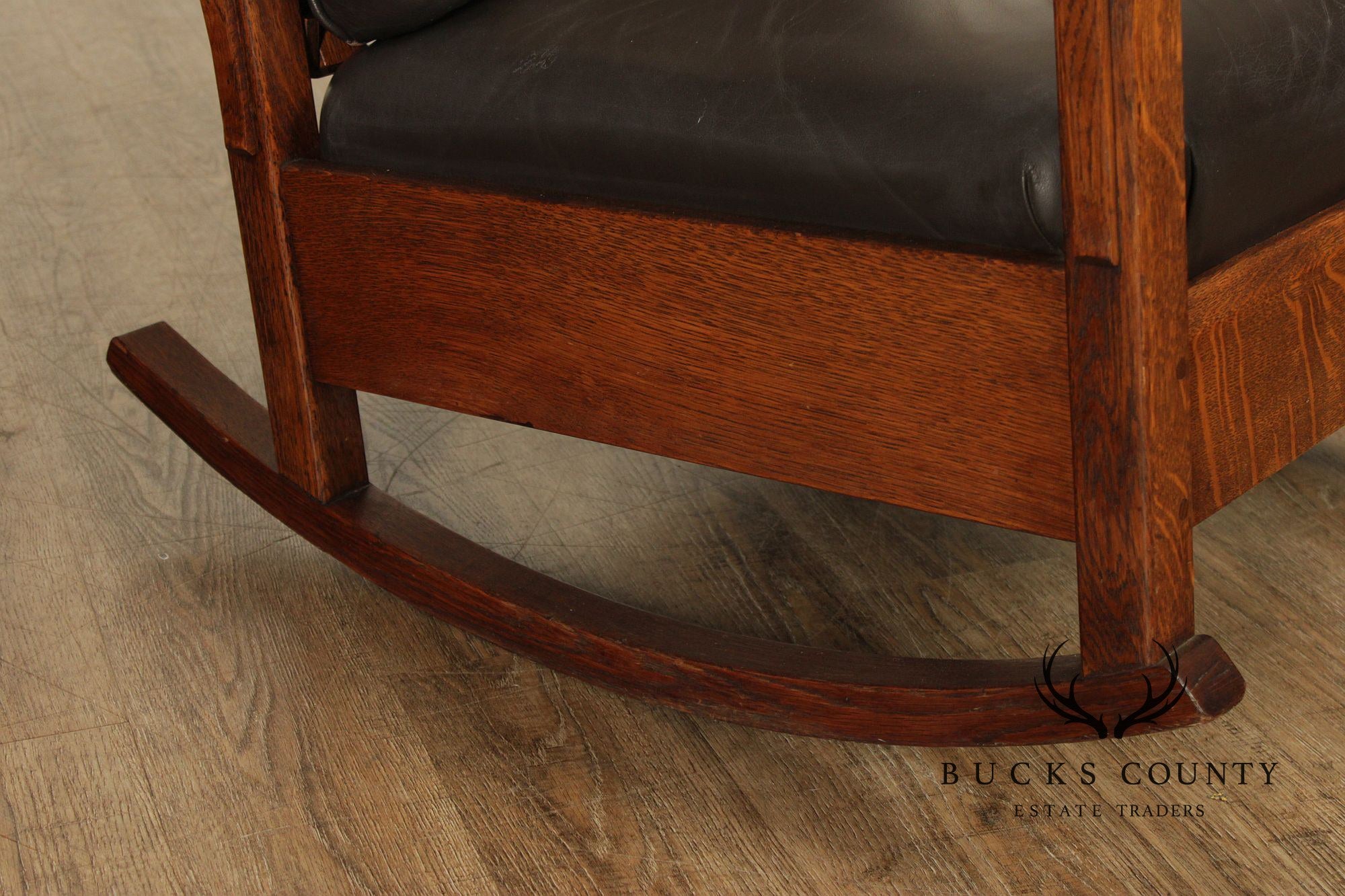 Antique L. & J.G. Stickley Mission Oak Morris Rocker