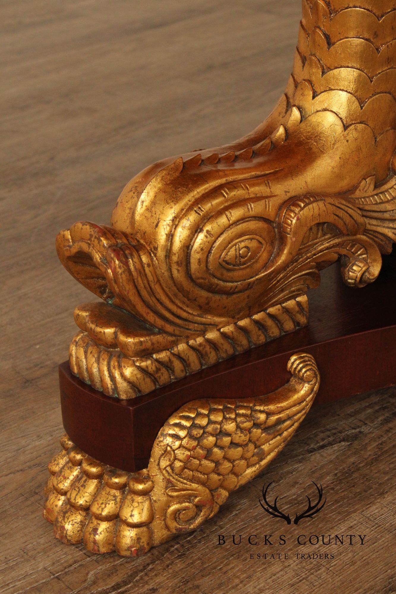 John Widdicomb Rococo Style Partial Gilt Round Mahogany Center Table