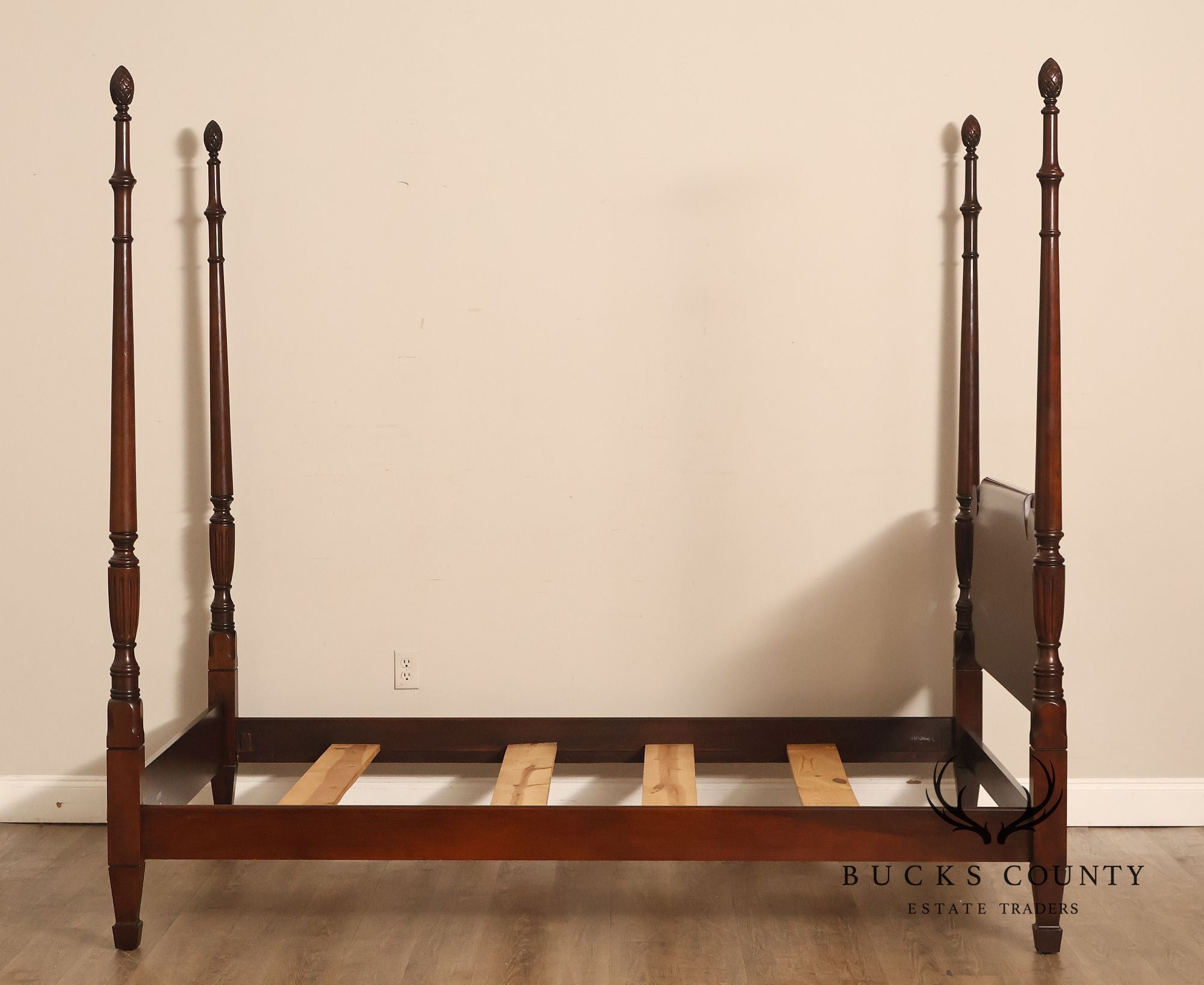 Statton Vintage Carved Cherry Queen Poster Bed