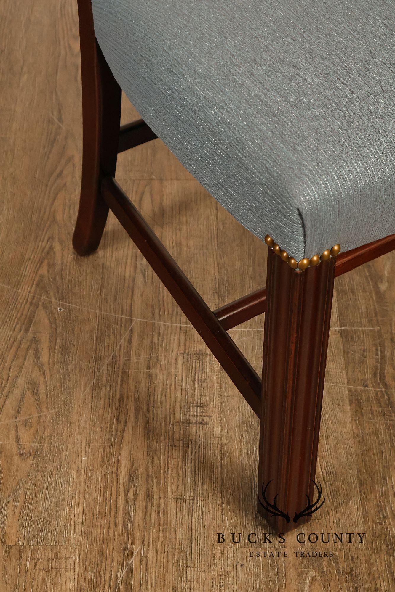 1940's Chippendale Style Set Of Six Mahogany Ladder Back Dining Chairs
