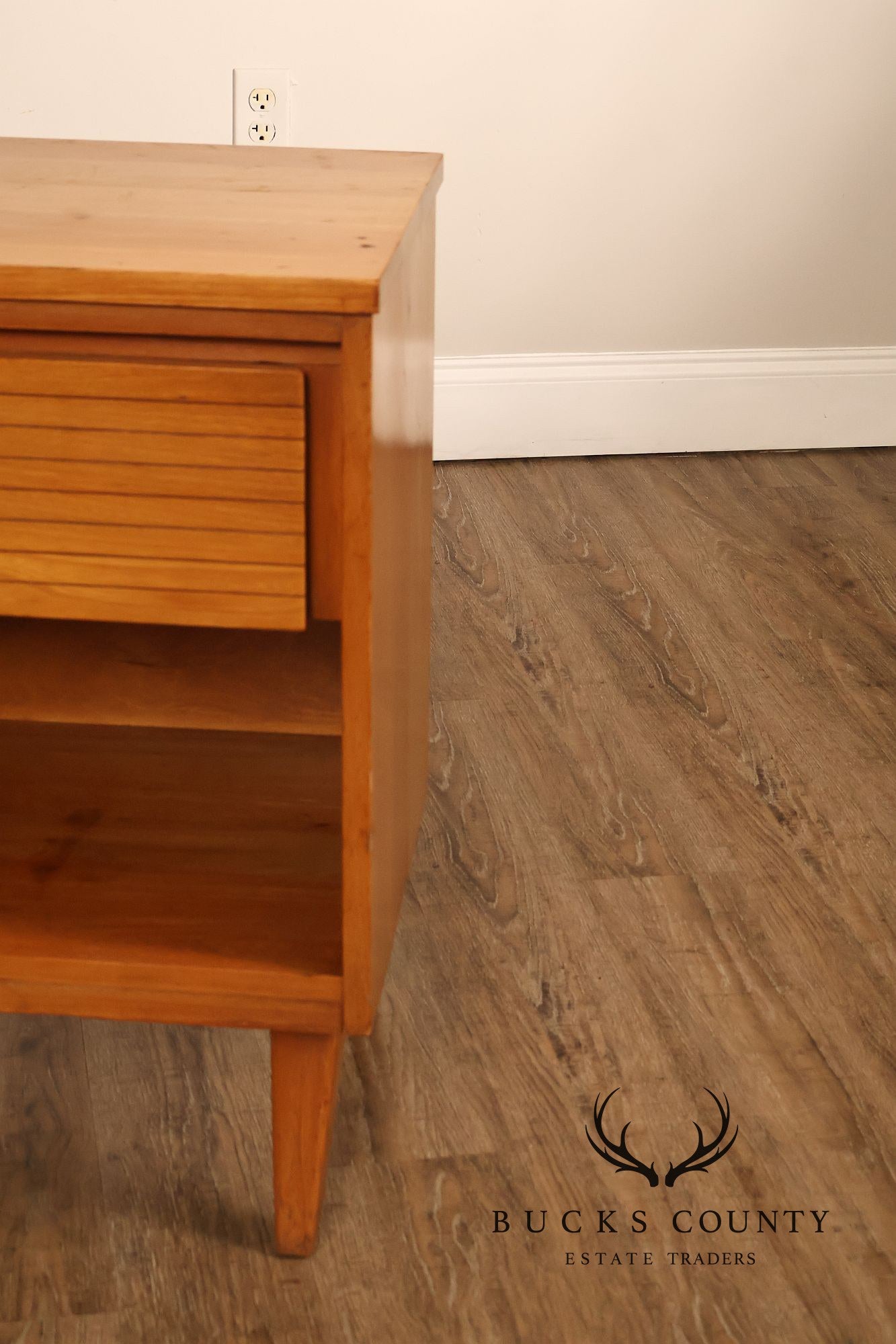 Mid Century Modern Pine Nightstand