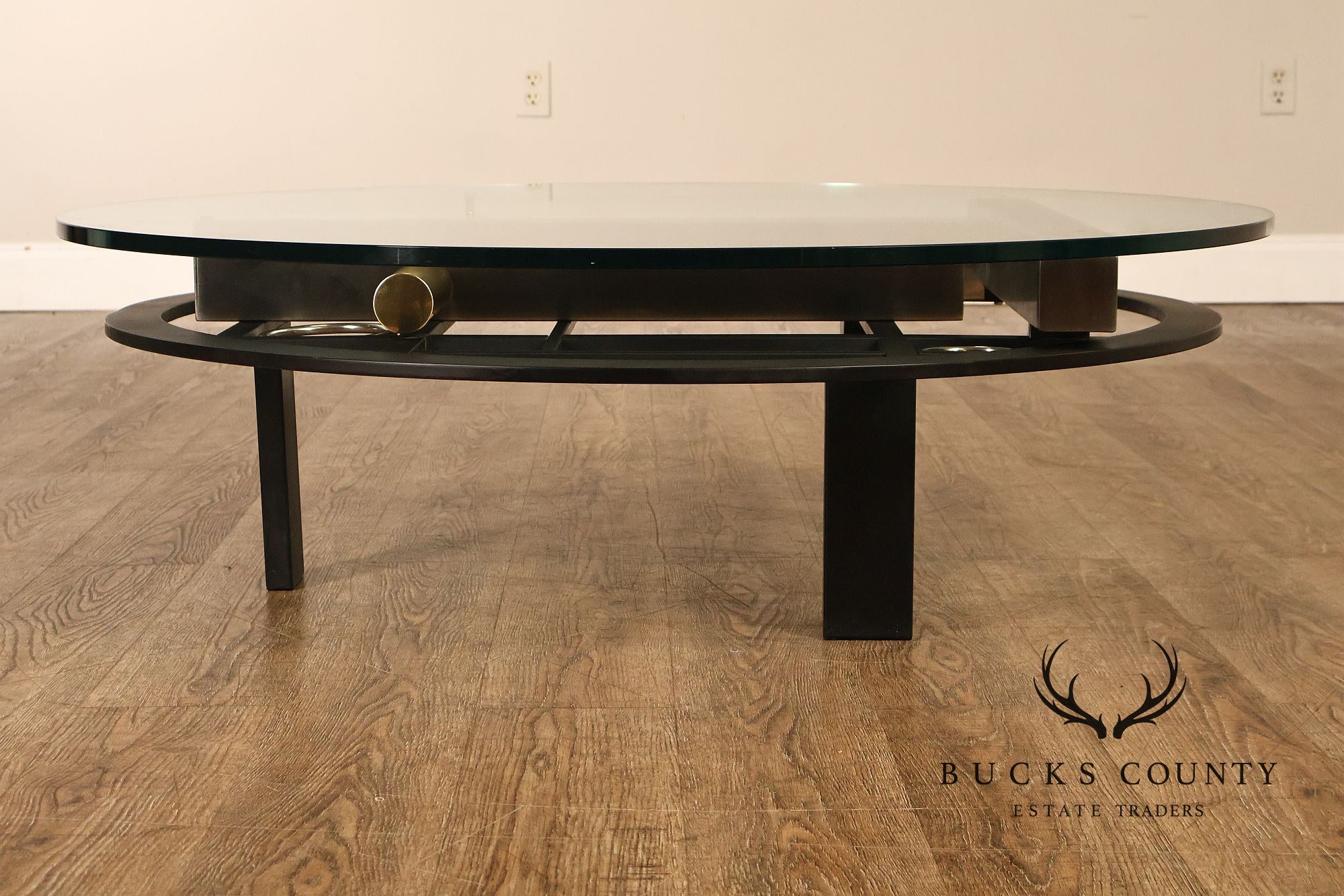 DIA Post Modern Round Glass Top Sculptural Coffee Table