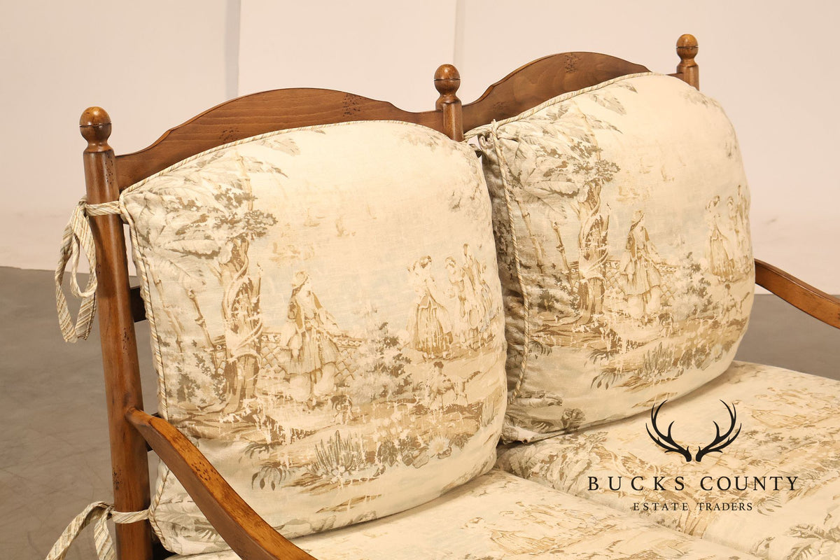 French Country Style Ladder Back Rush Seat Settee
