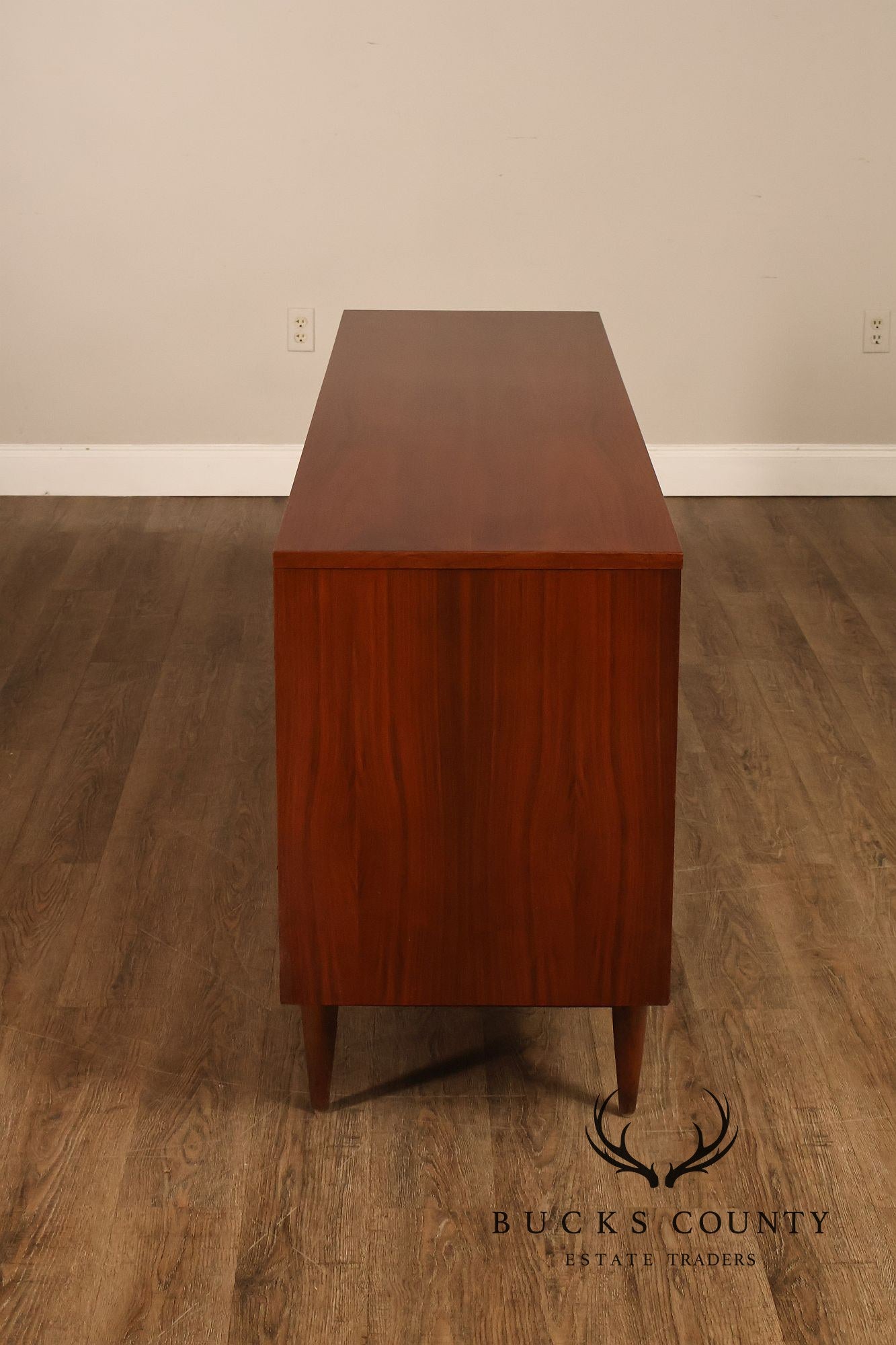 Basic Witz Mid Century Modern Walnut Triple Dresser