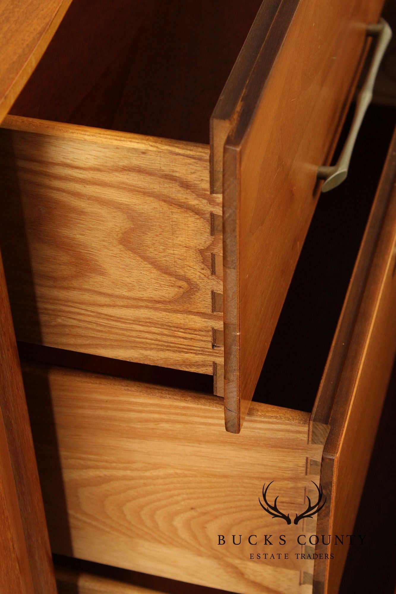 Young Manufacturing Mid Century Modern Walnut Long Dresser