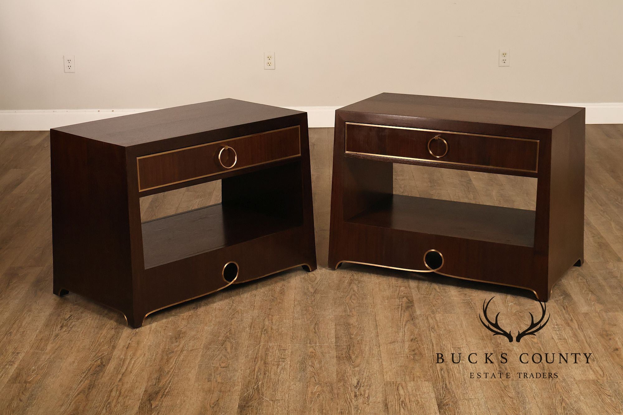 Classic Modern Pair Of Single Drawer Nightstands