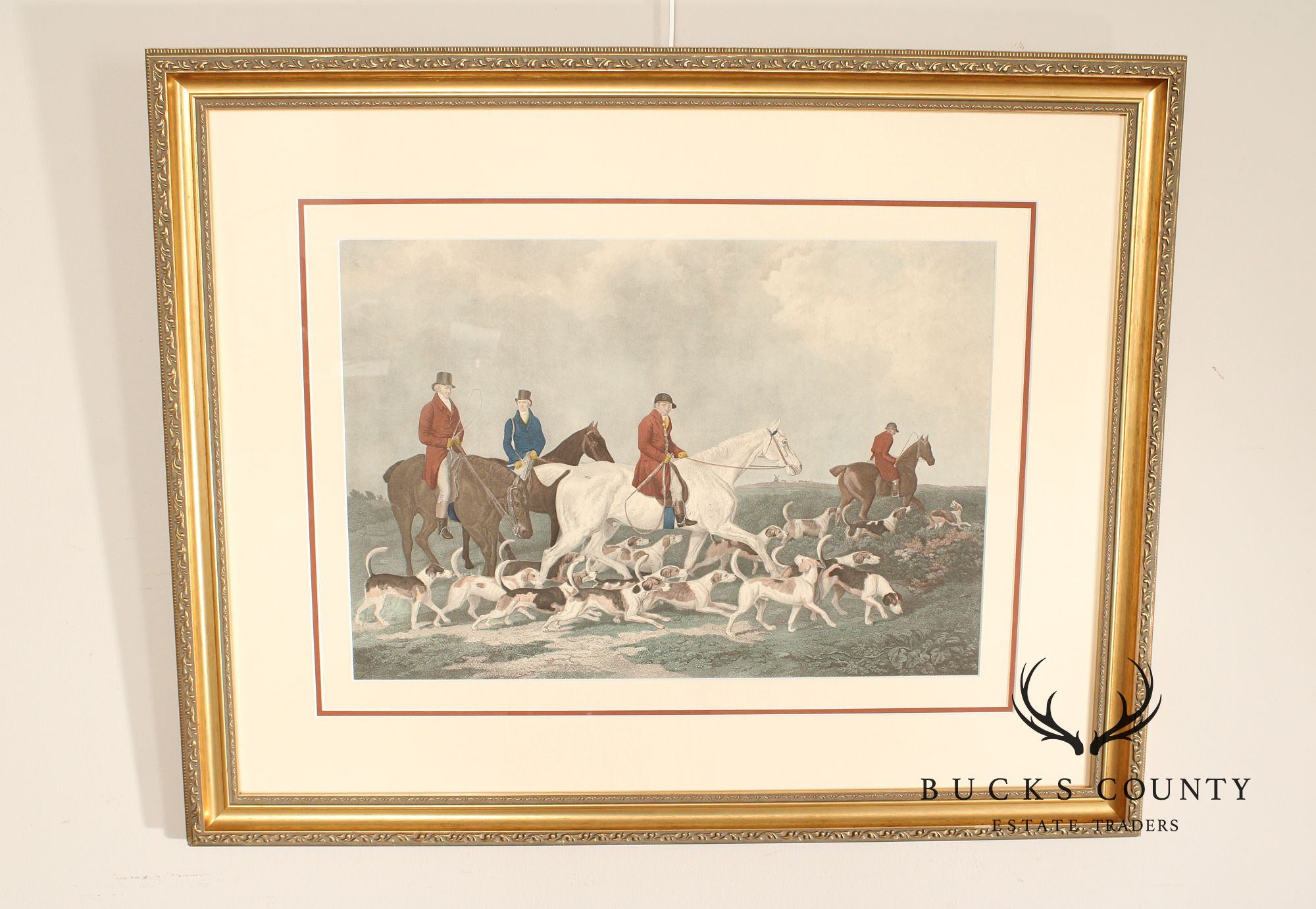 Richard Woodman Framed Engraving, 'The Earl of Derby's Stag Hounds'