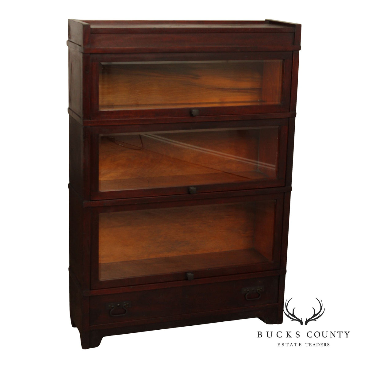 Vintage Mahogany Three-Stack Barrister Bookcase