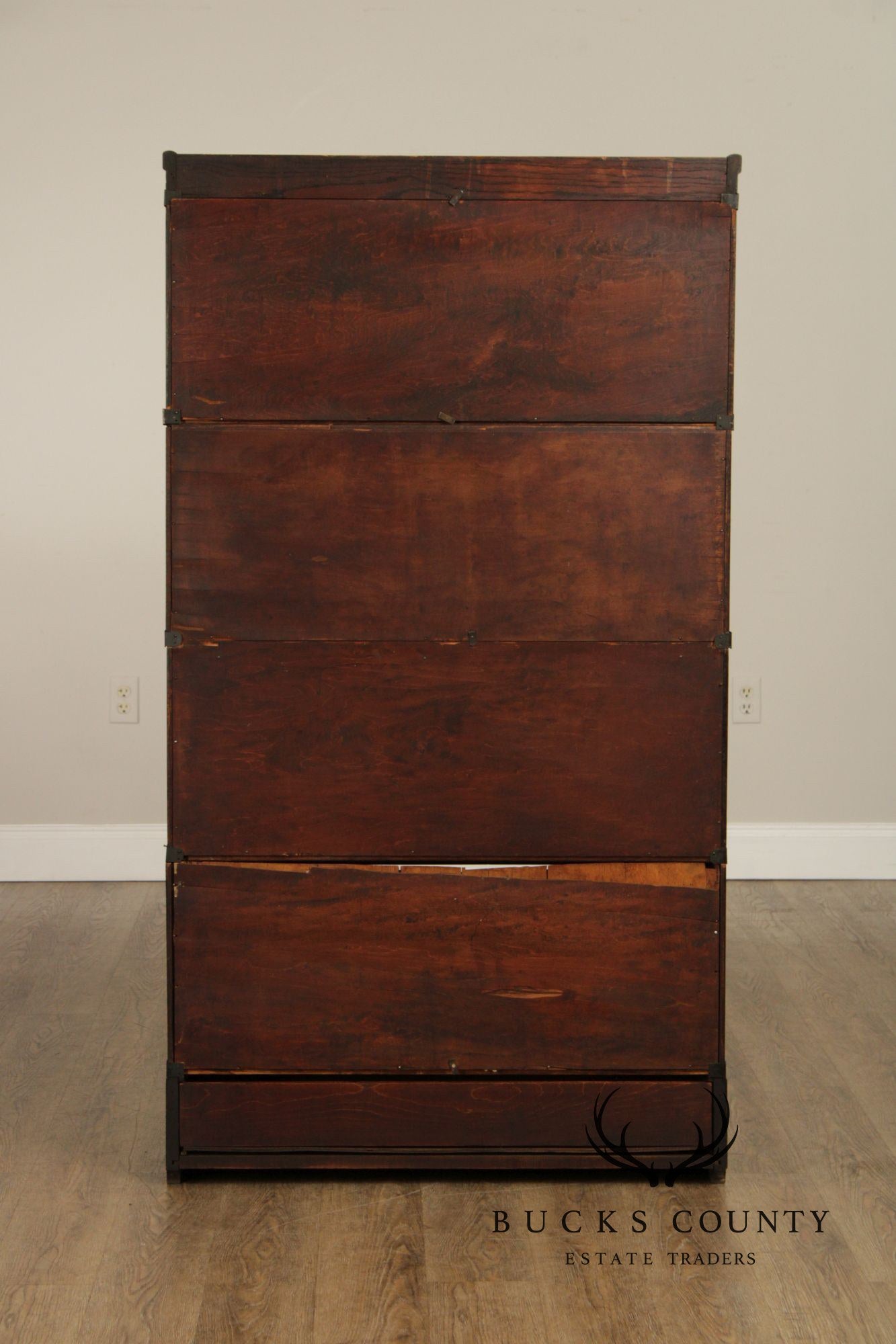 Macey Antique Oak Four-Stack Barrister Bookcase