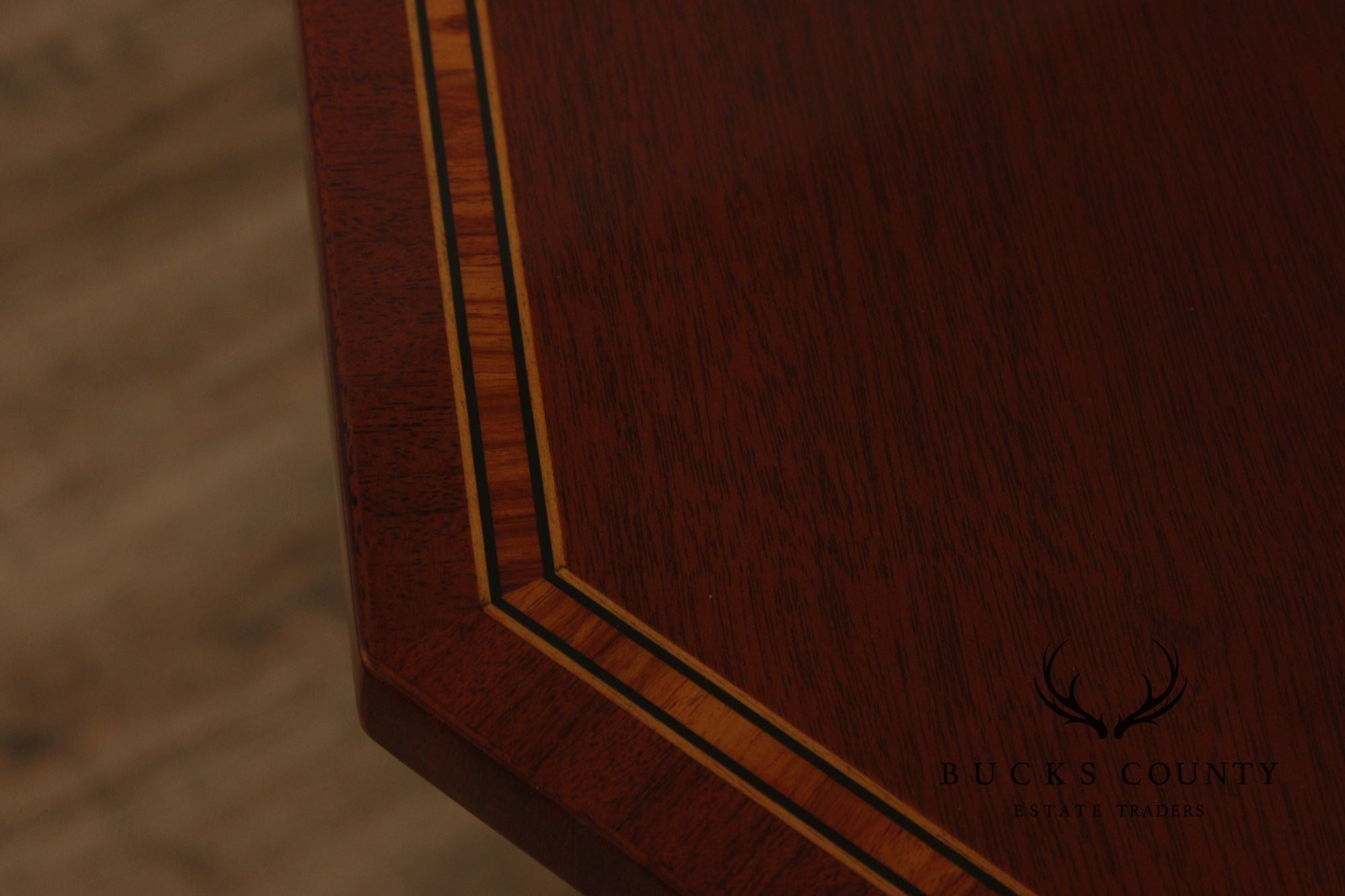 Kindel Federal Style Inlaid Mahogany Drop Leaf Pembroke Side Table