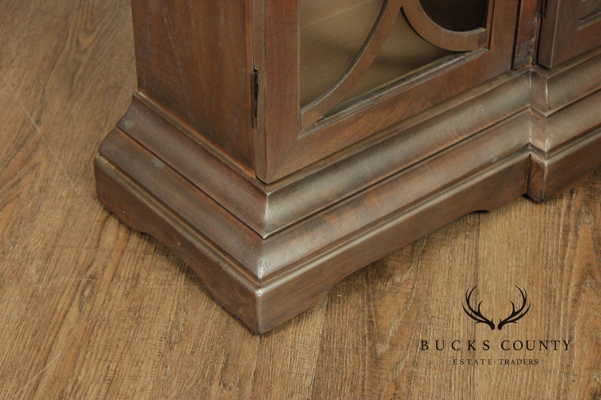 Uttermost Transitional Style Narrow Four Door Glass Front Cabinet