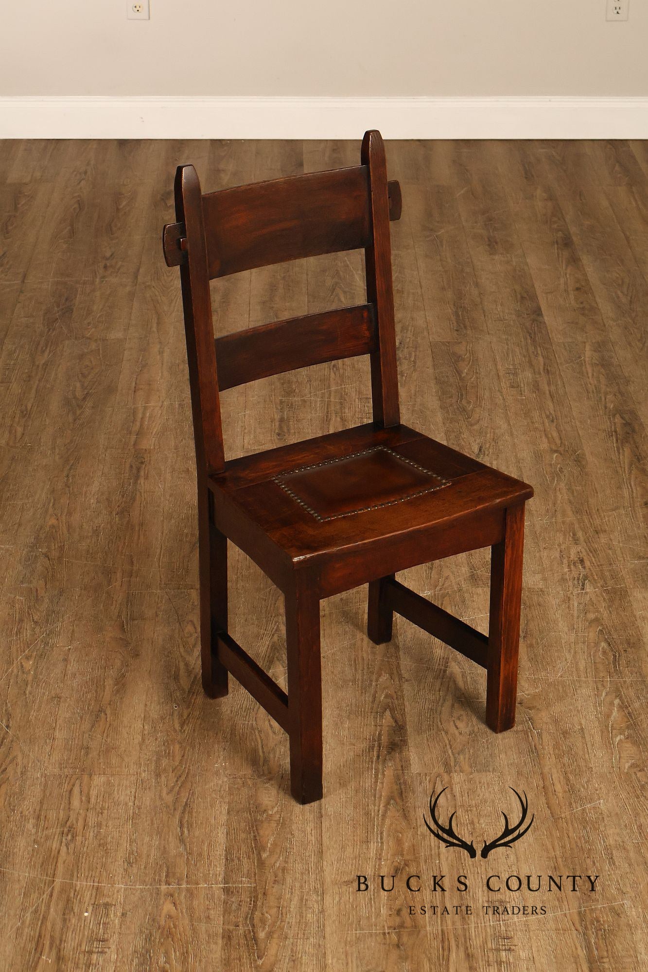 Gustav Stickley Antique Oak Rabbit Ear #1291 Dining Chair
