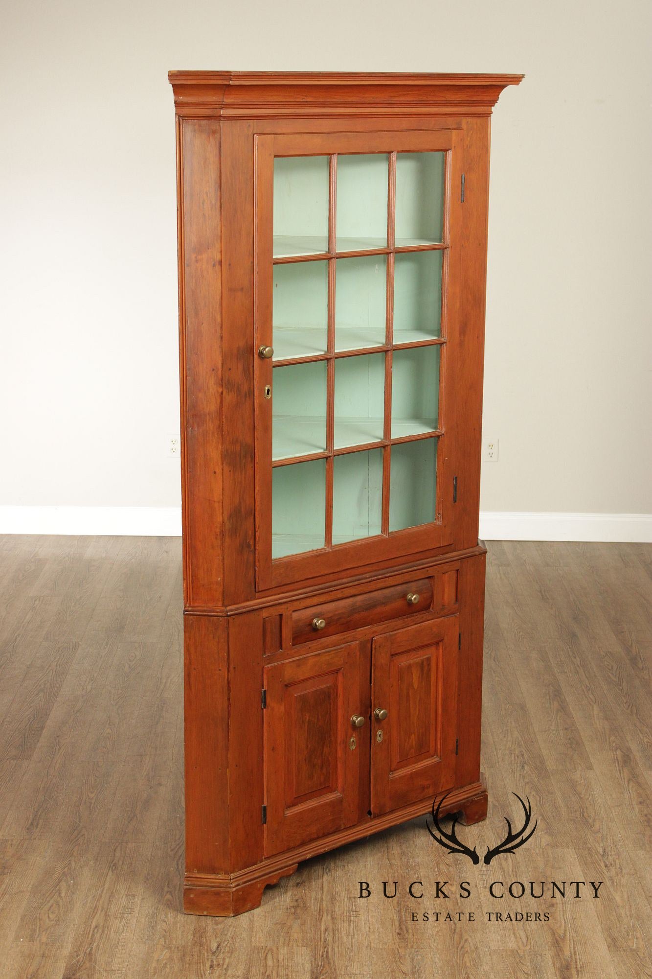 Antique Softwood Corner Cupboard