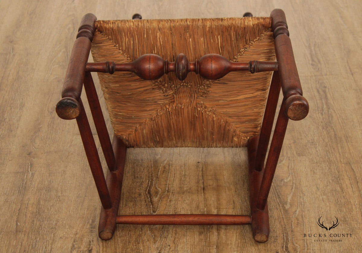 Antique Shaker Ladder Back Rush Seat Chair