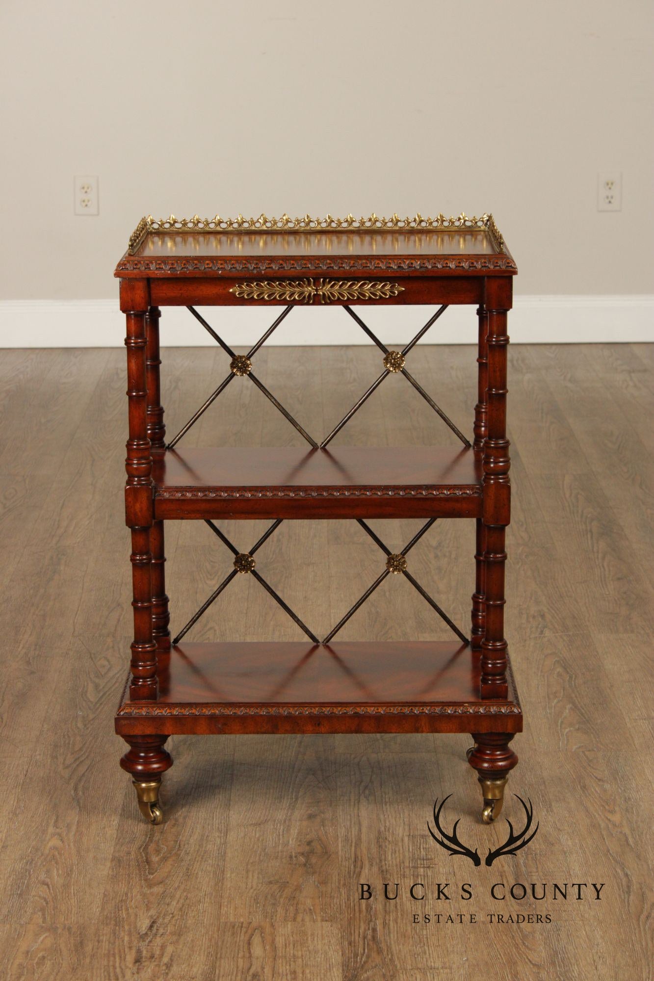 Maitland Smith George IV Style Pair of Mahogany Bookcases