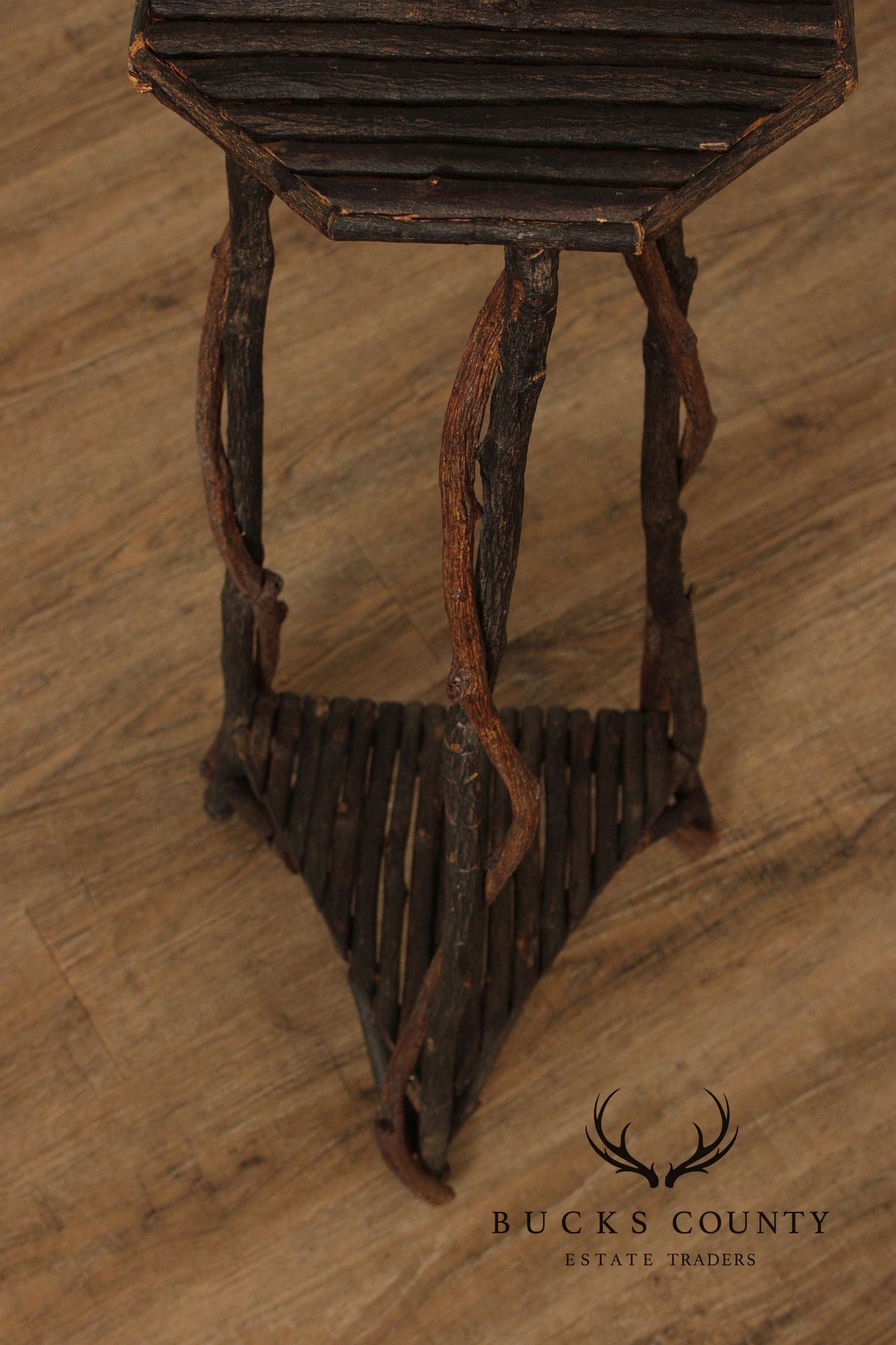 Adirondack Style Twig Plant Stand