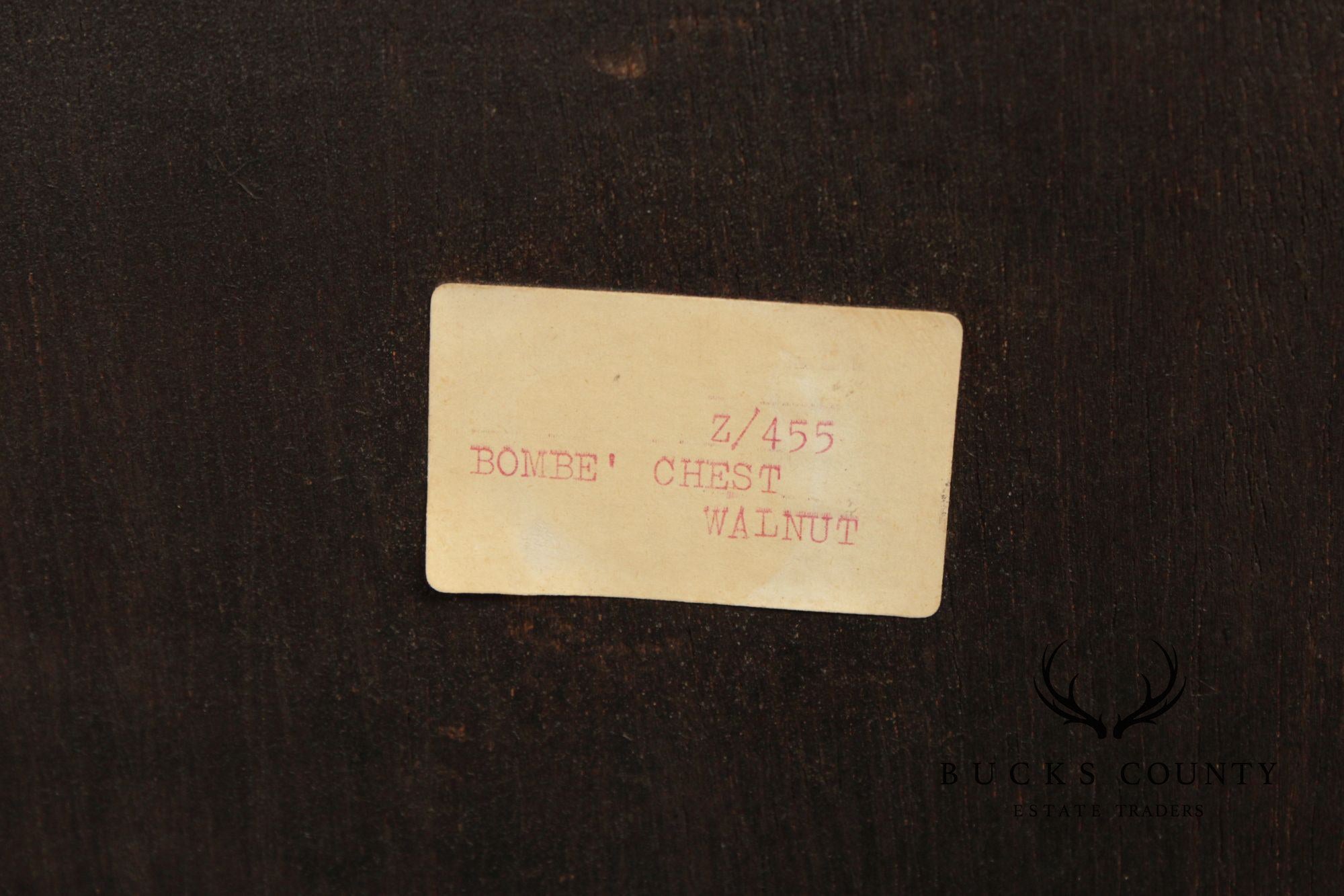 Vintage Italian Walnut Bombe Chest