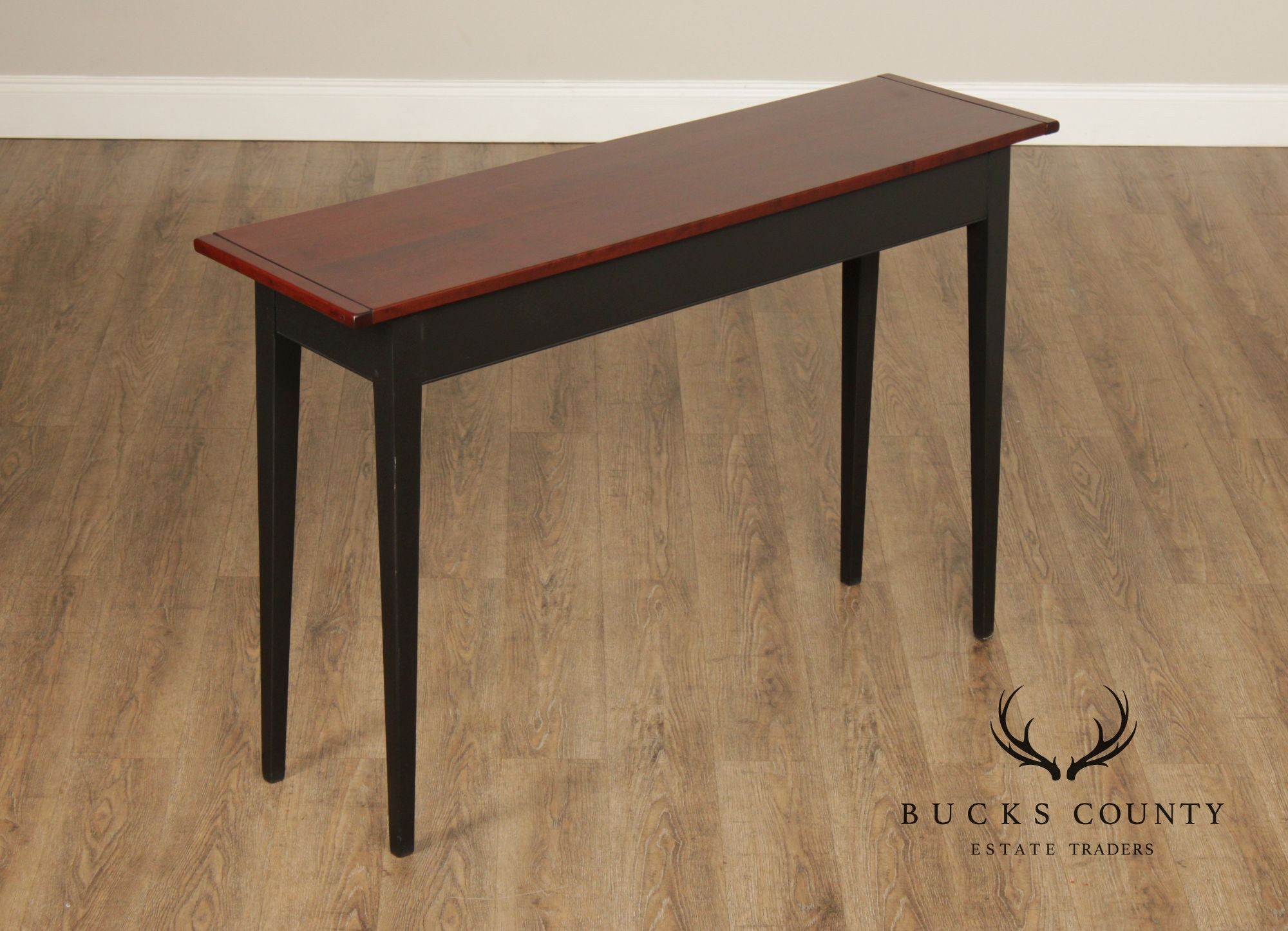 Shaker Style Painted Base Cherry Console Table
