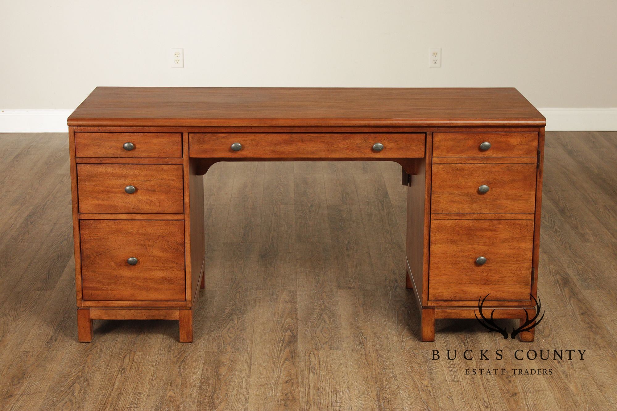 Ethan Allen Double Pedestal Writing Desk