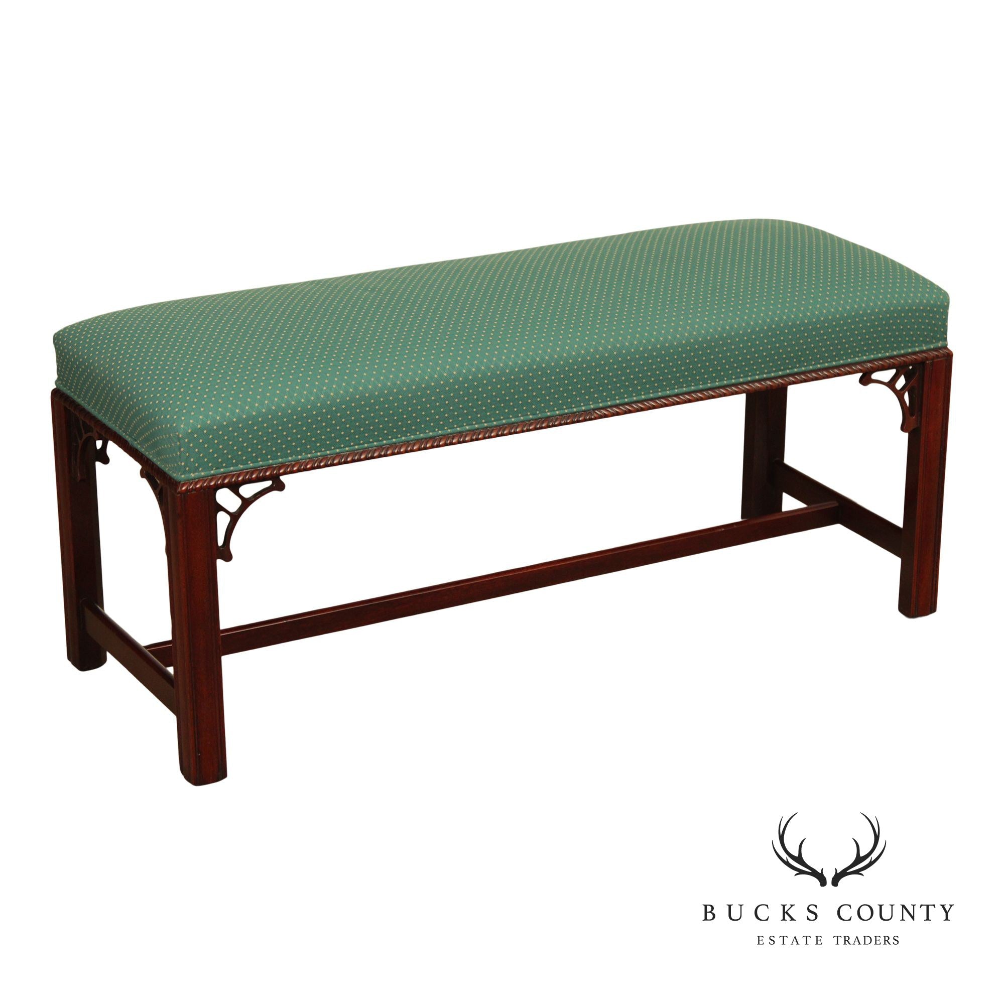 Hickory Chair Chippendale Style Mahogany Window Bench