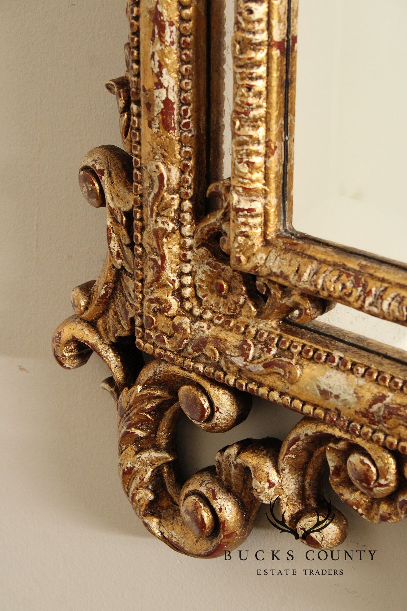 John Richard Italian Rococo Style Giltwood Carved Wall Mirror