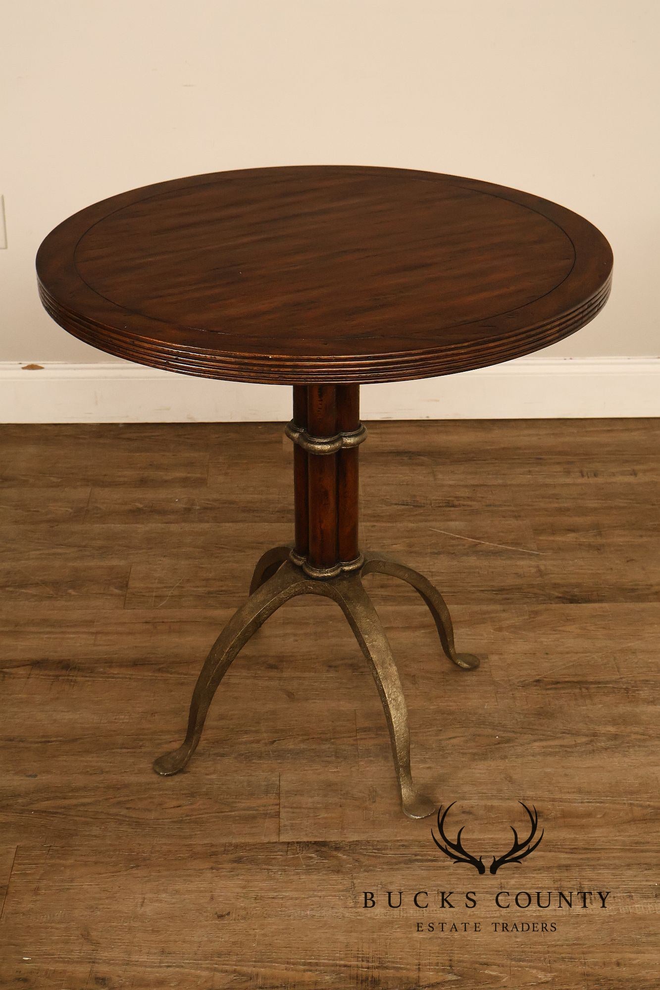 Theodore Alexander Pair Of Round L'Usine Bistro Accent Tables