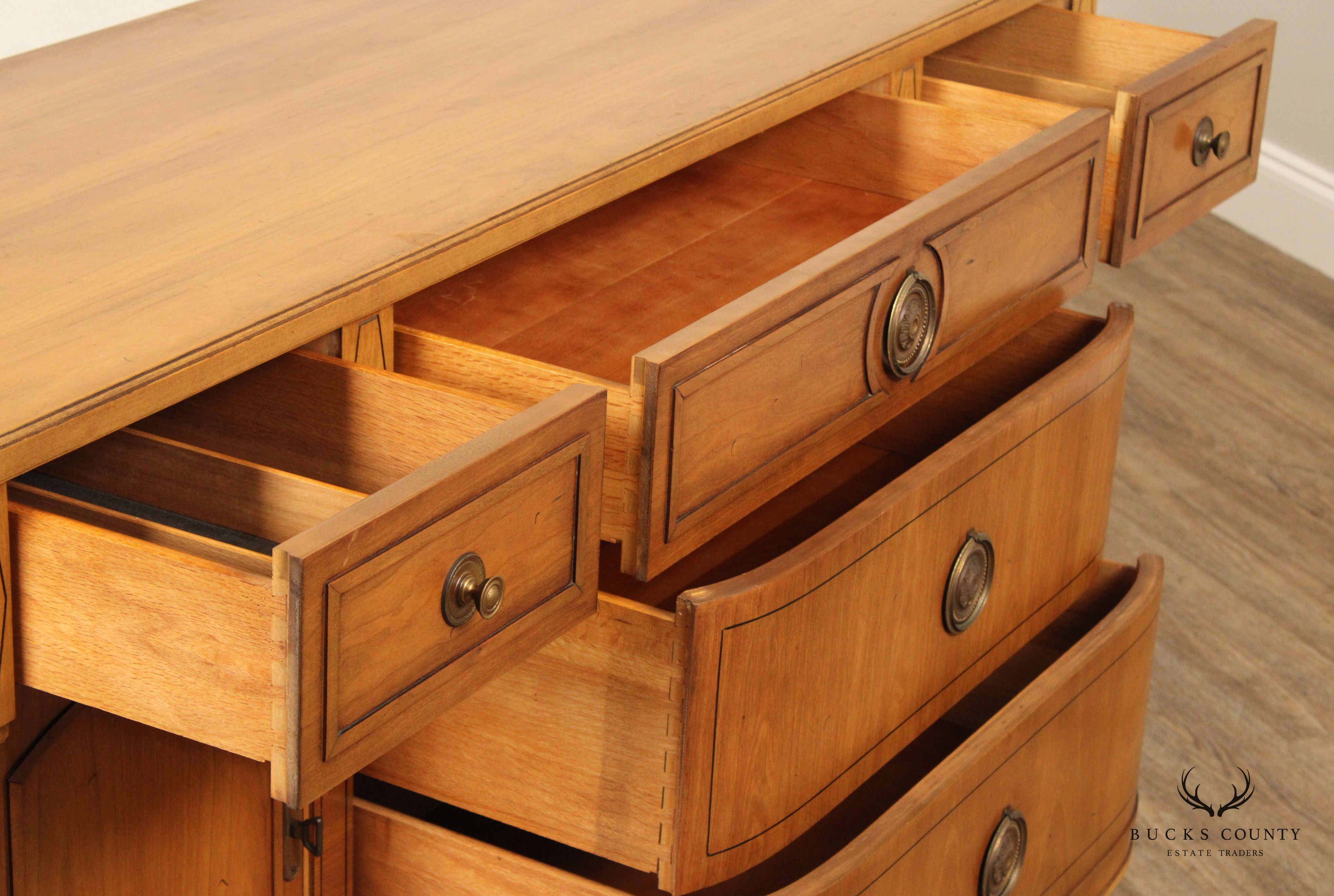 Vintage French Directoire Style Walnut Buffet Sideboard