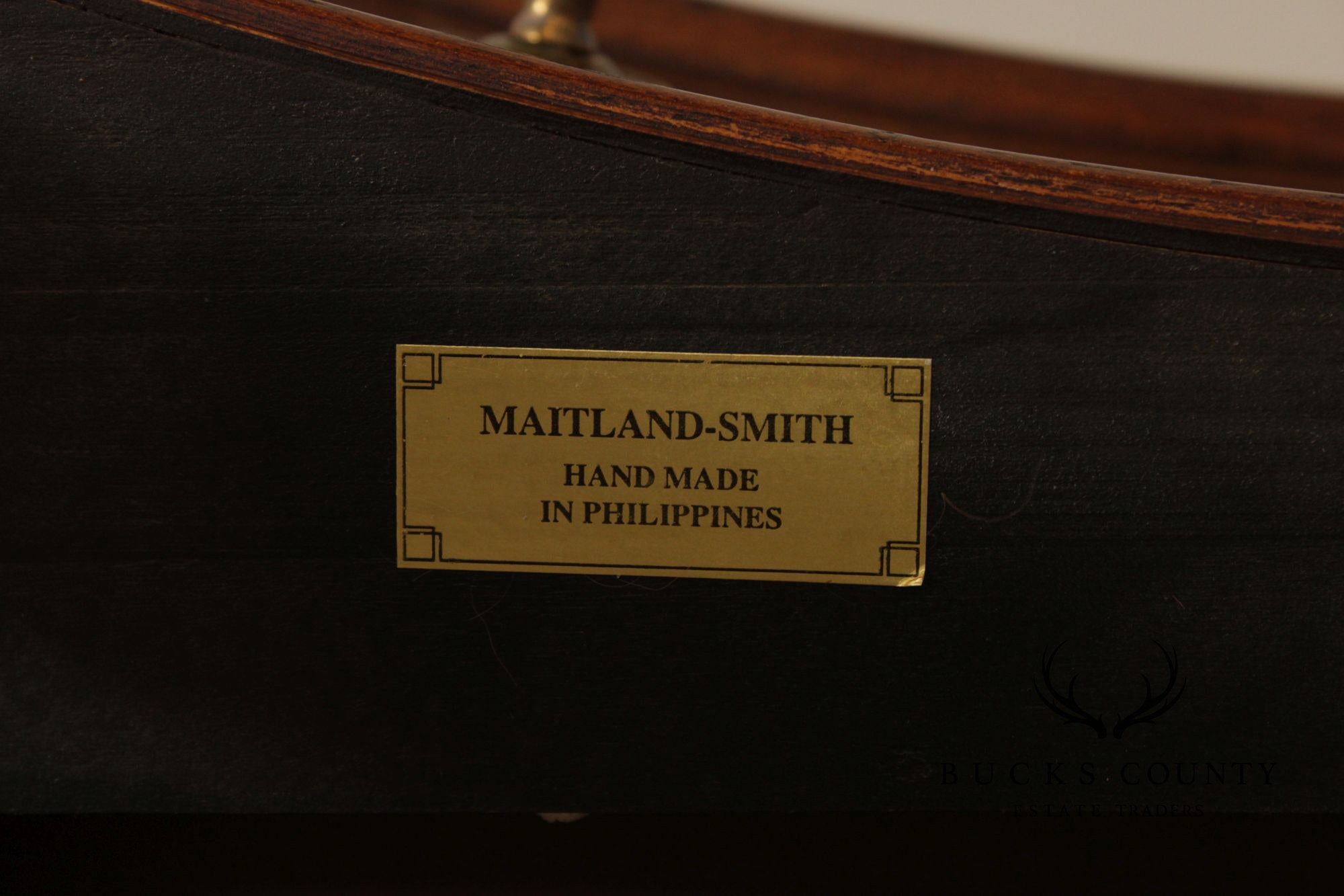 Maitland Smith Sheraton Style Single Drawer Inlaid Side Table