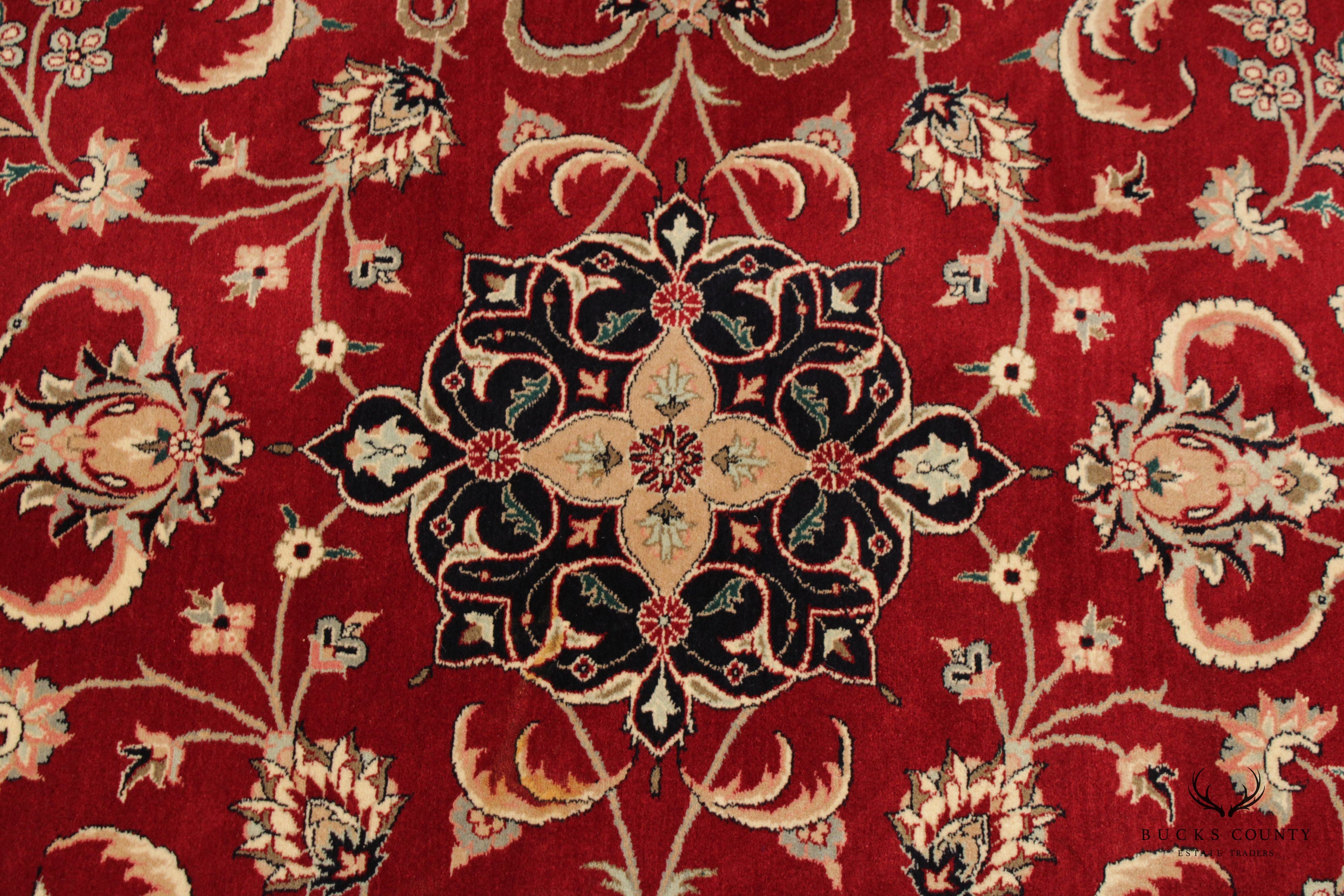 Persian Kashan Large Woven Wool Area Rug, 13' x 9'