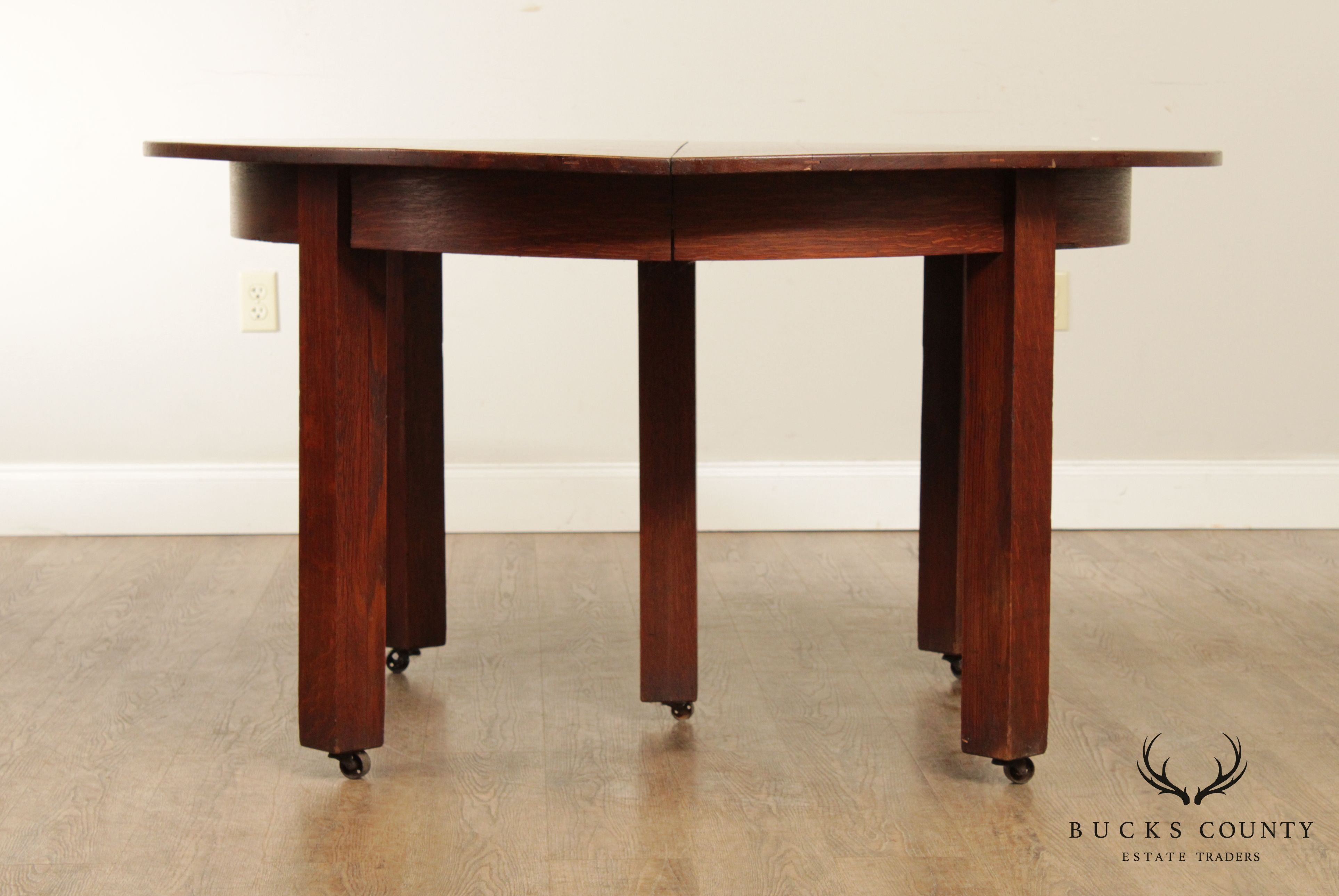 L. & J.G. Stickley Antique Round Oak Dining Table