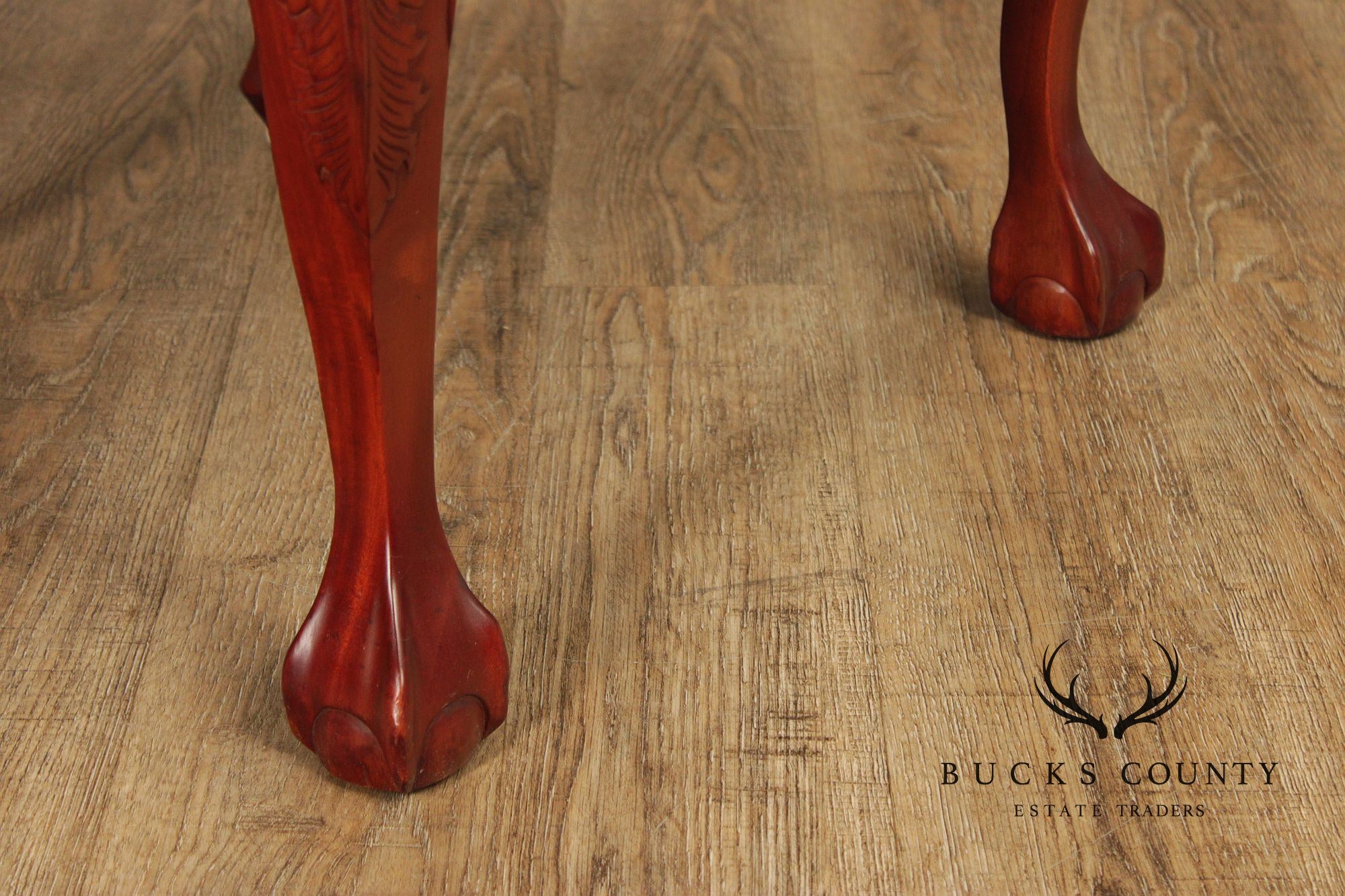 Chippendale Style Set of Four Carved Mahogany Dining Chairs