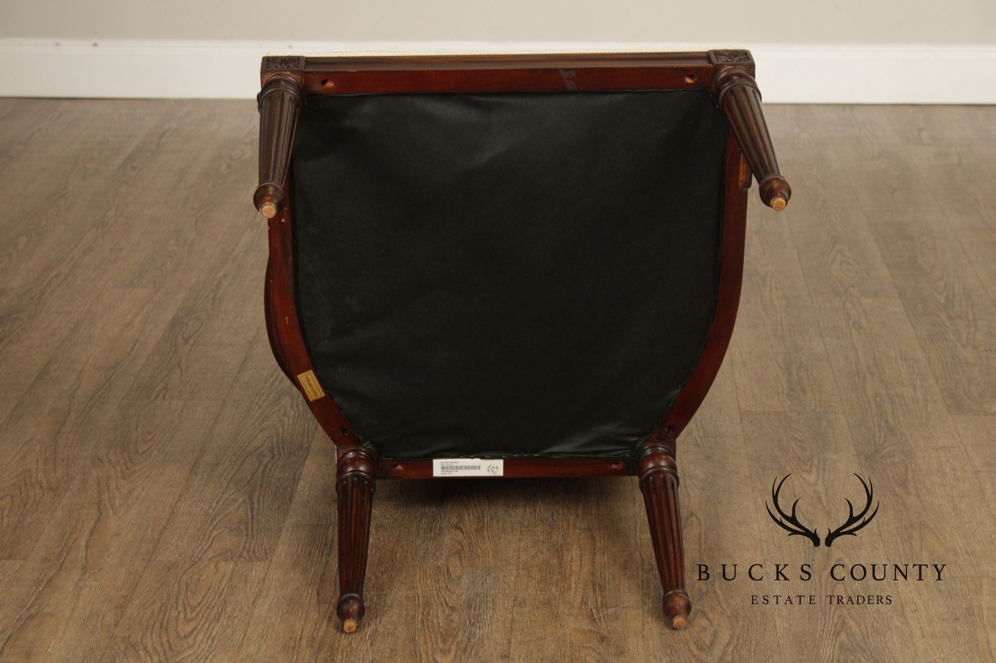 Maitland Smith French Louis XVI Style Set of Eight Mahogany and Upholstered Dining Chairs