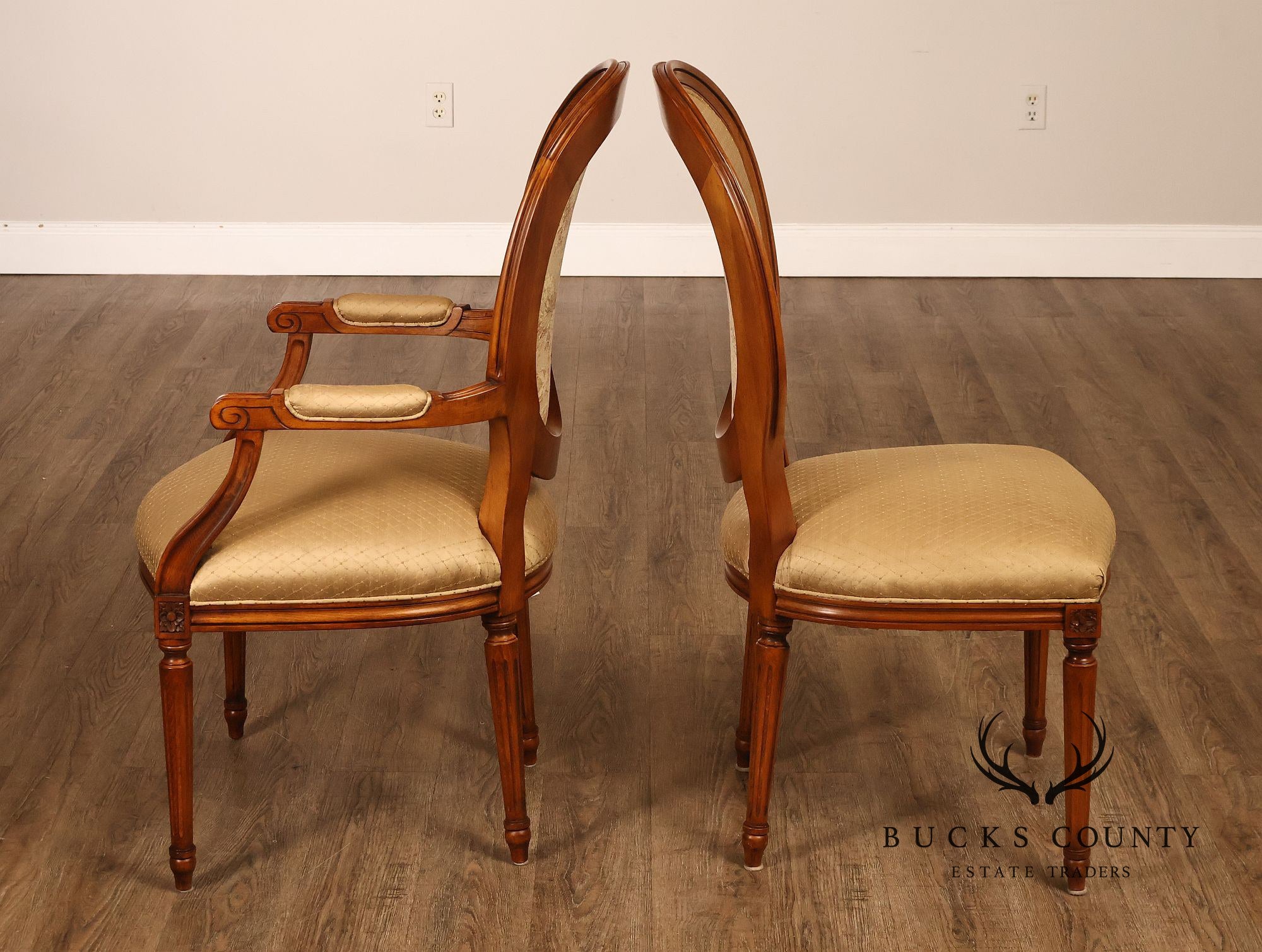 Stickley Louis XVI Directore Style Set Of Six Cherry Dining Chairs
