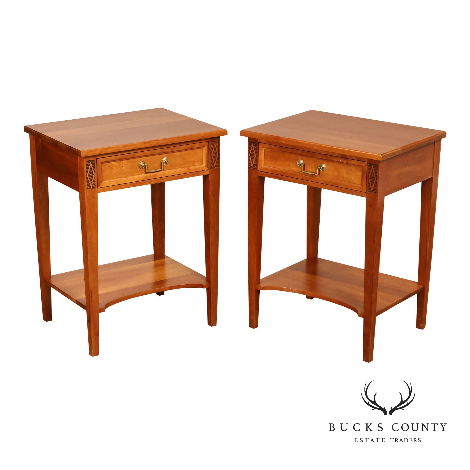 Stickley Directoire Style Cherry Pair Of End Tables