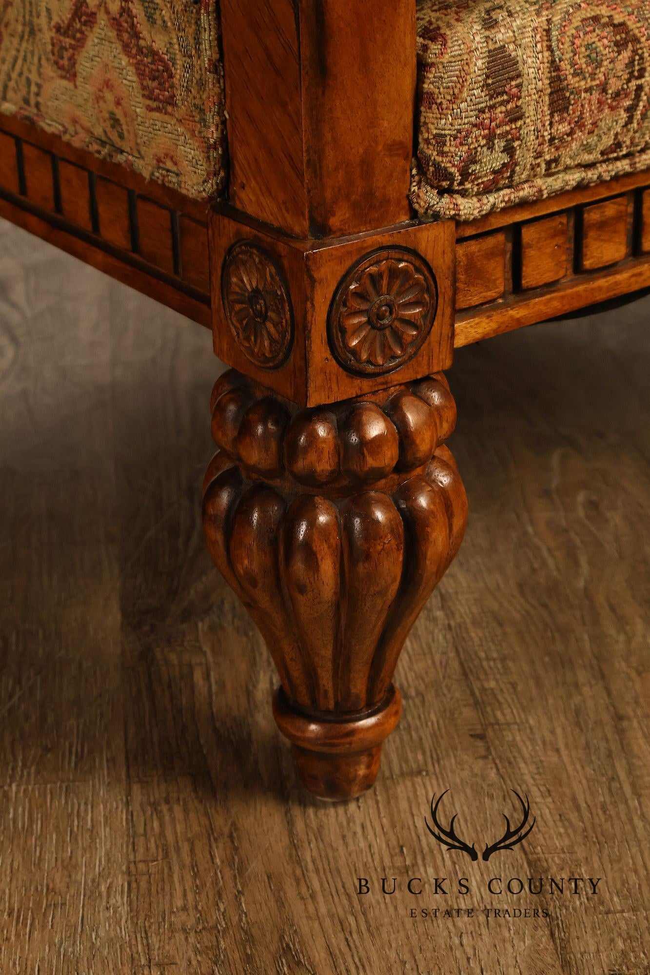 Robb & Stucky British Colonial Style Armchair with Ottoman