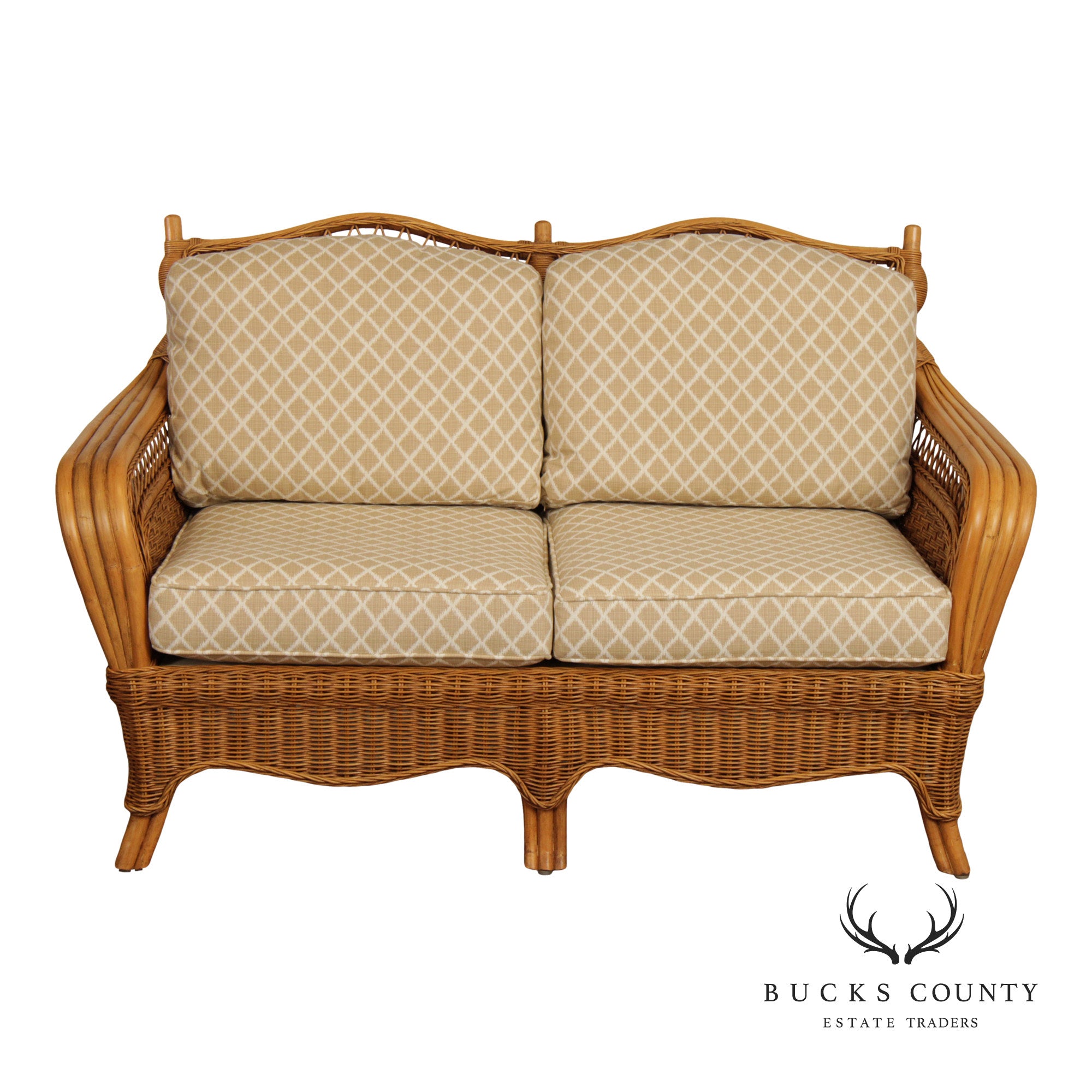 Braxton Culler Rattan and Wicker Loveseat