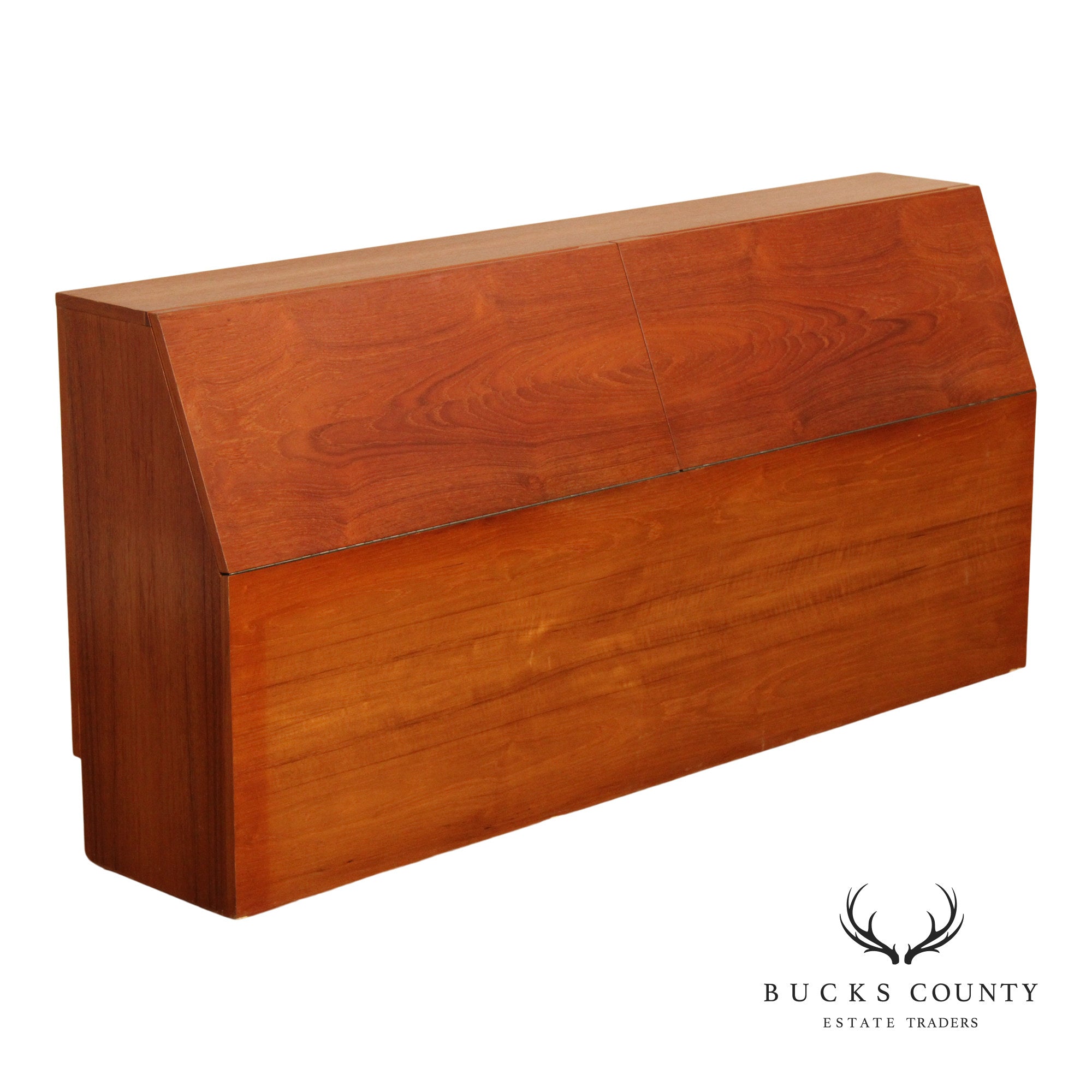 Danish Modern Teak Queen Storage Headboard