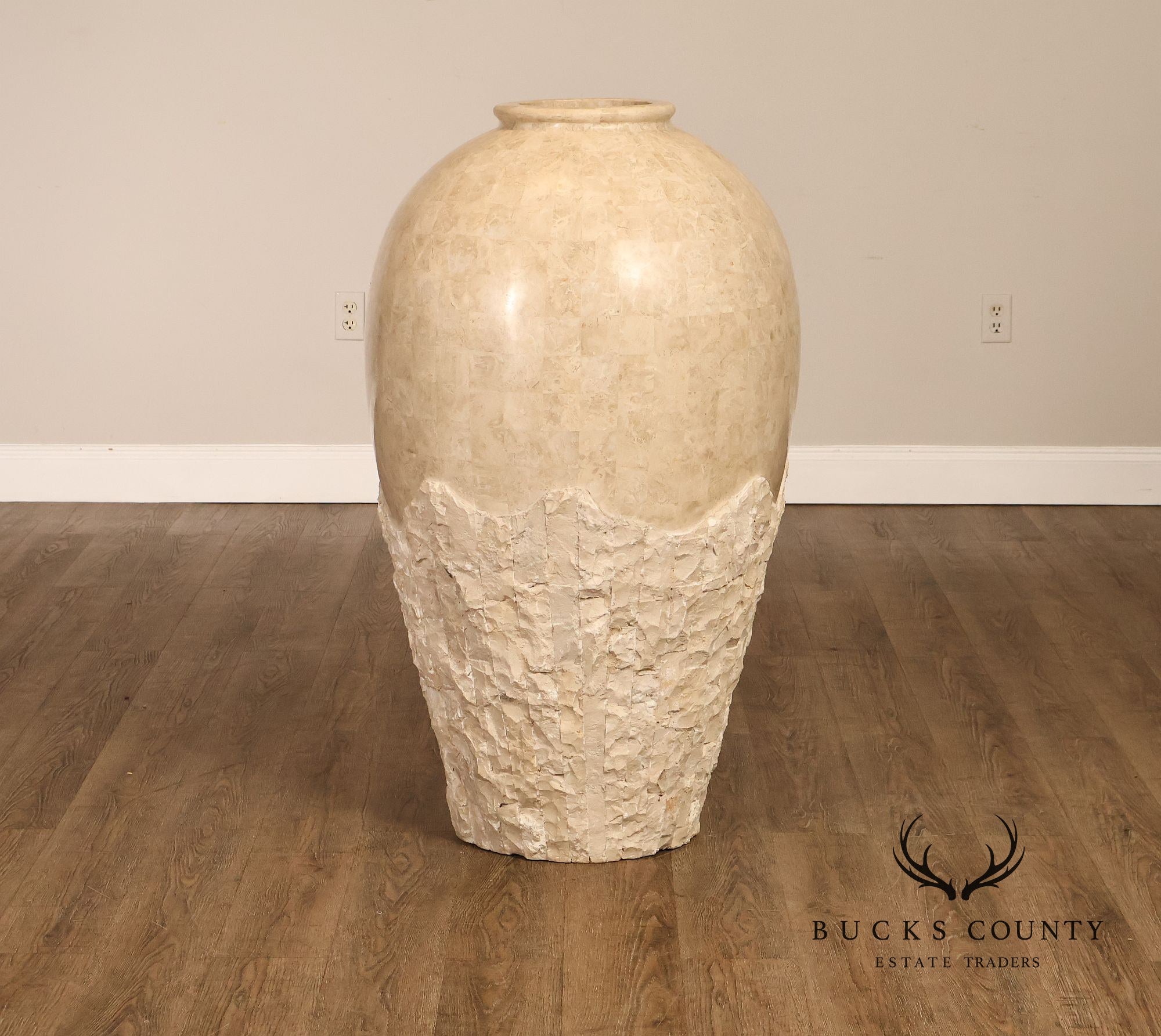 Contemporary Tessellated Stone Floor Vase