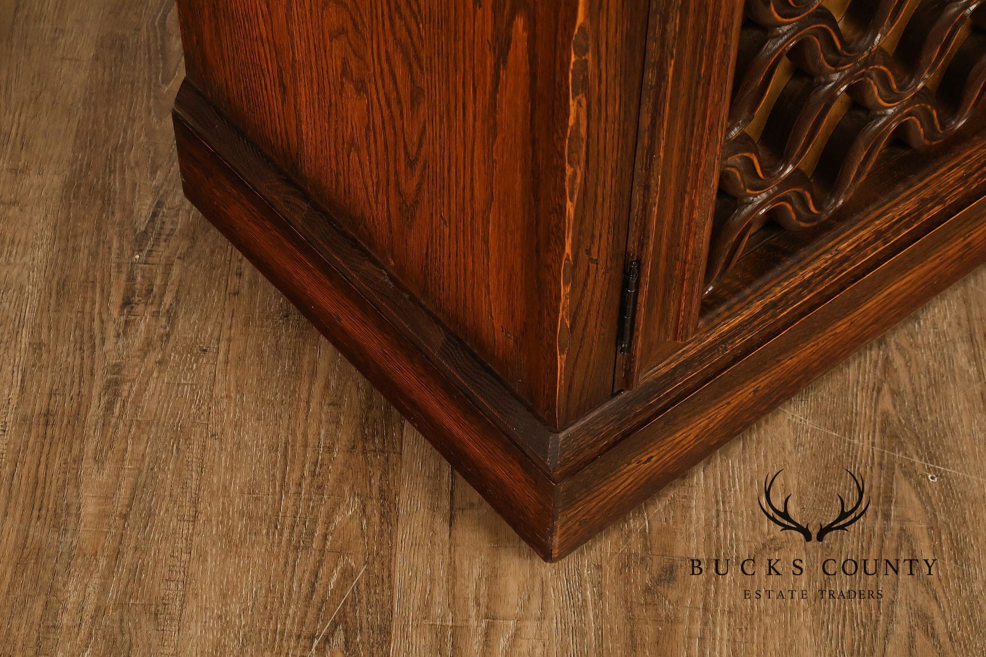Jamestown Lounge Co. Colonnade Collection Vintage Sculpted Oak Long Credenza