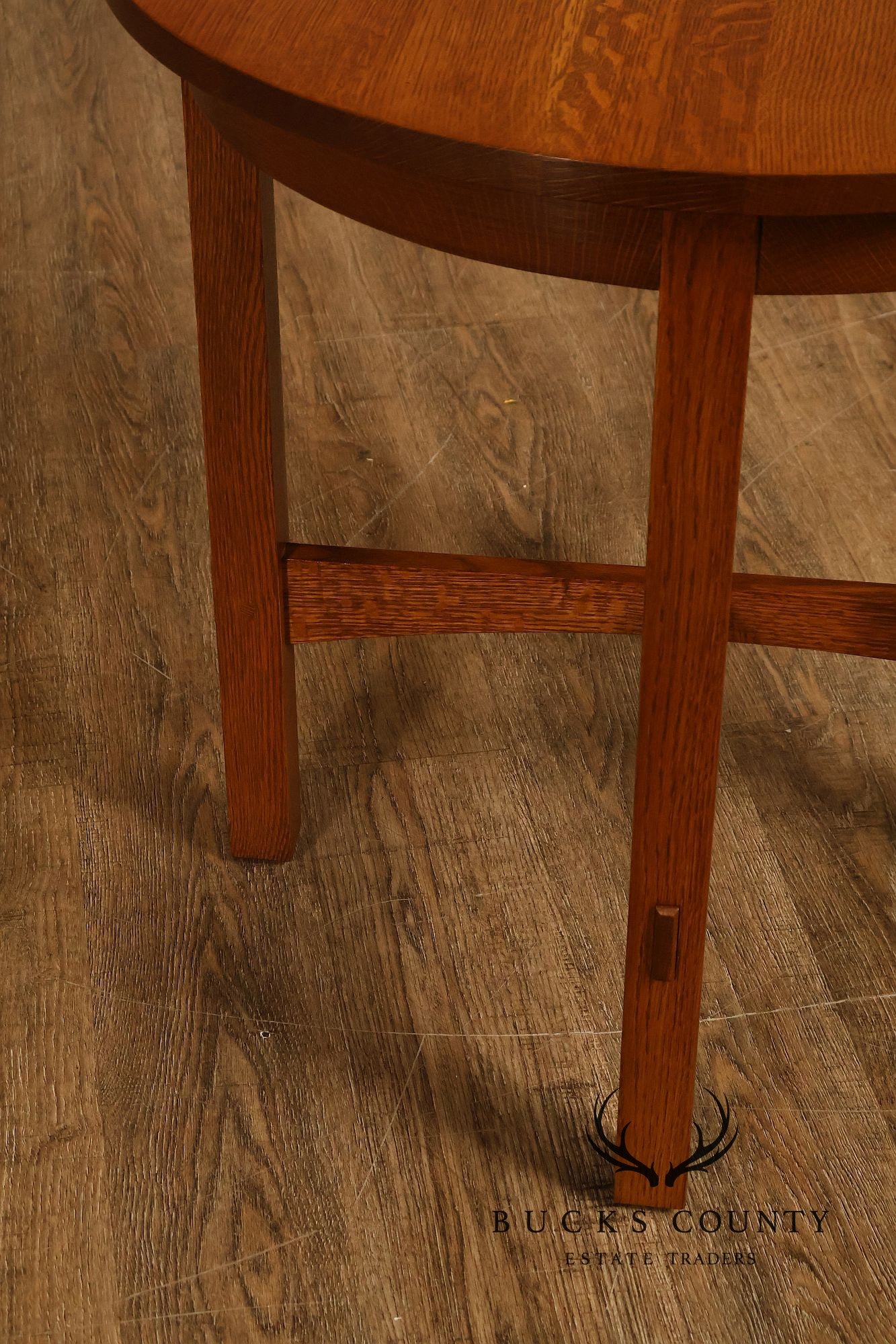Stickley Mission Collection Oak Round Lamp Table