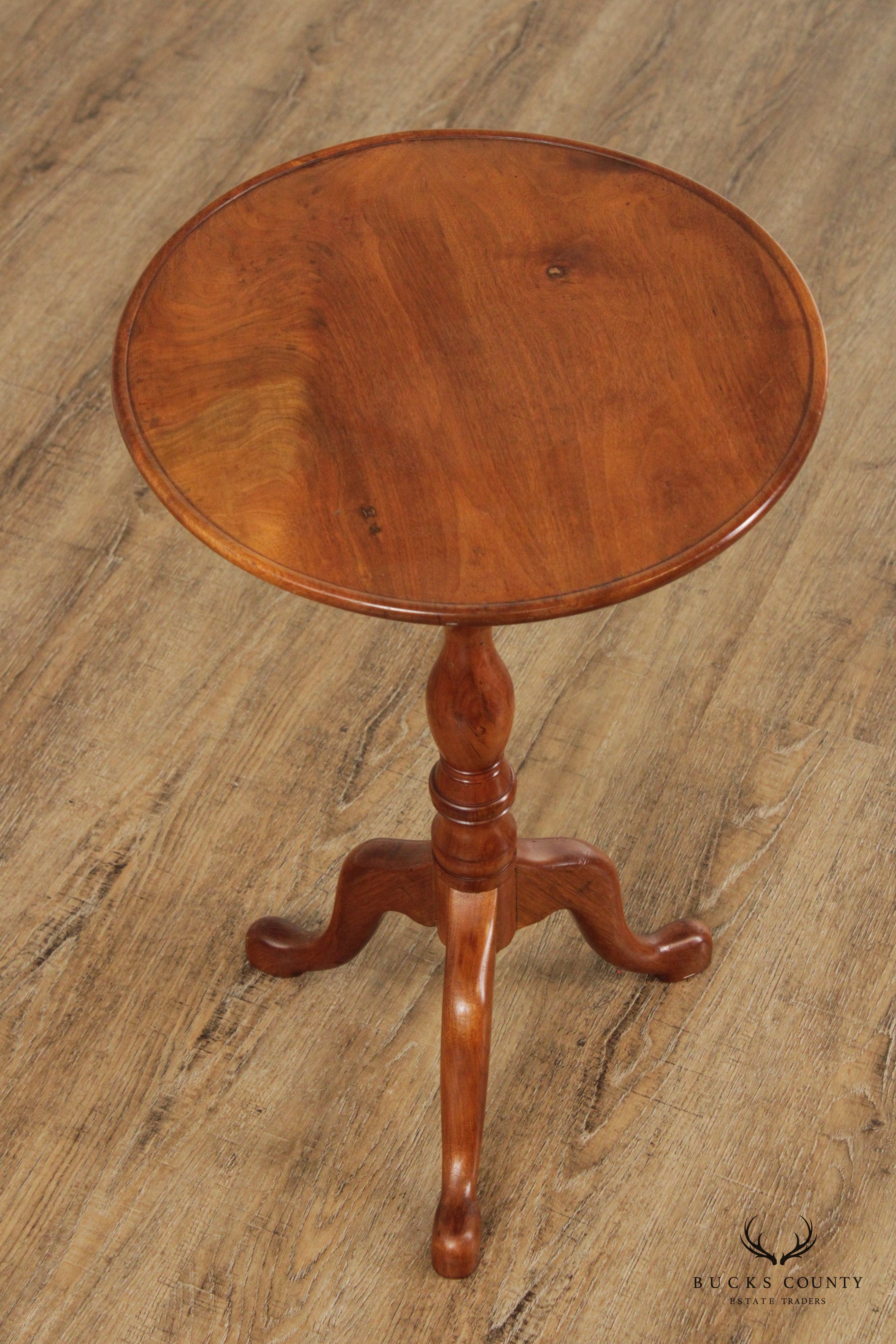 Bench Made Queen Anne Style Walnut Tilt-Top Table