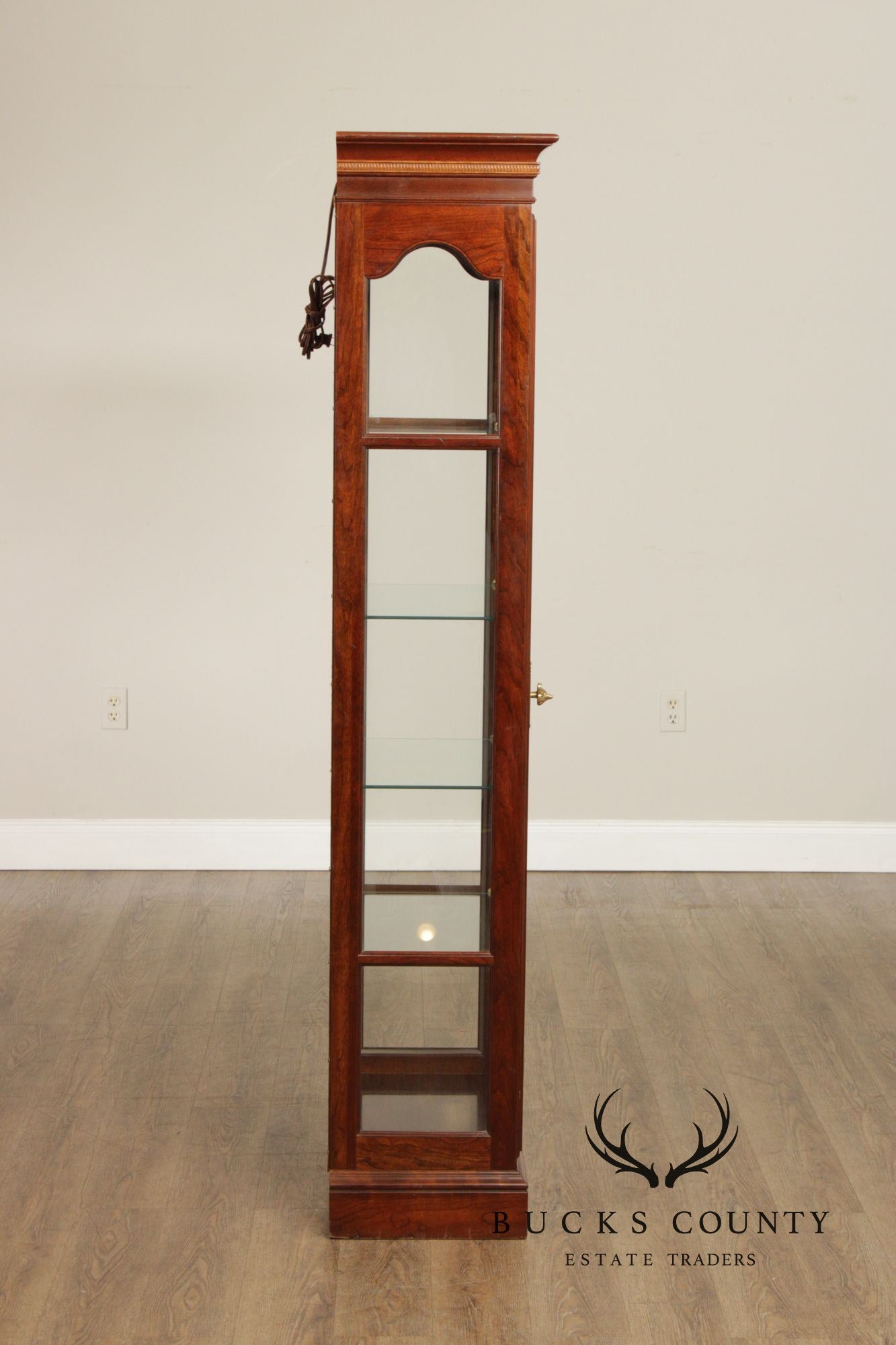 Knob Creek Traditional Cherry Narrow Curio Display Cabinet