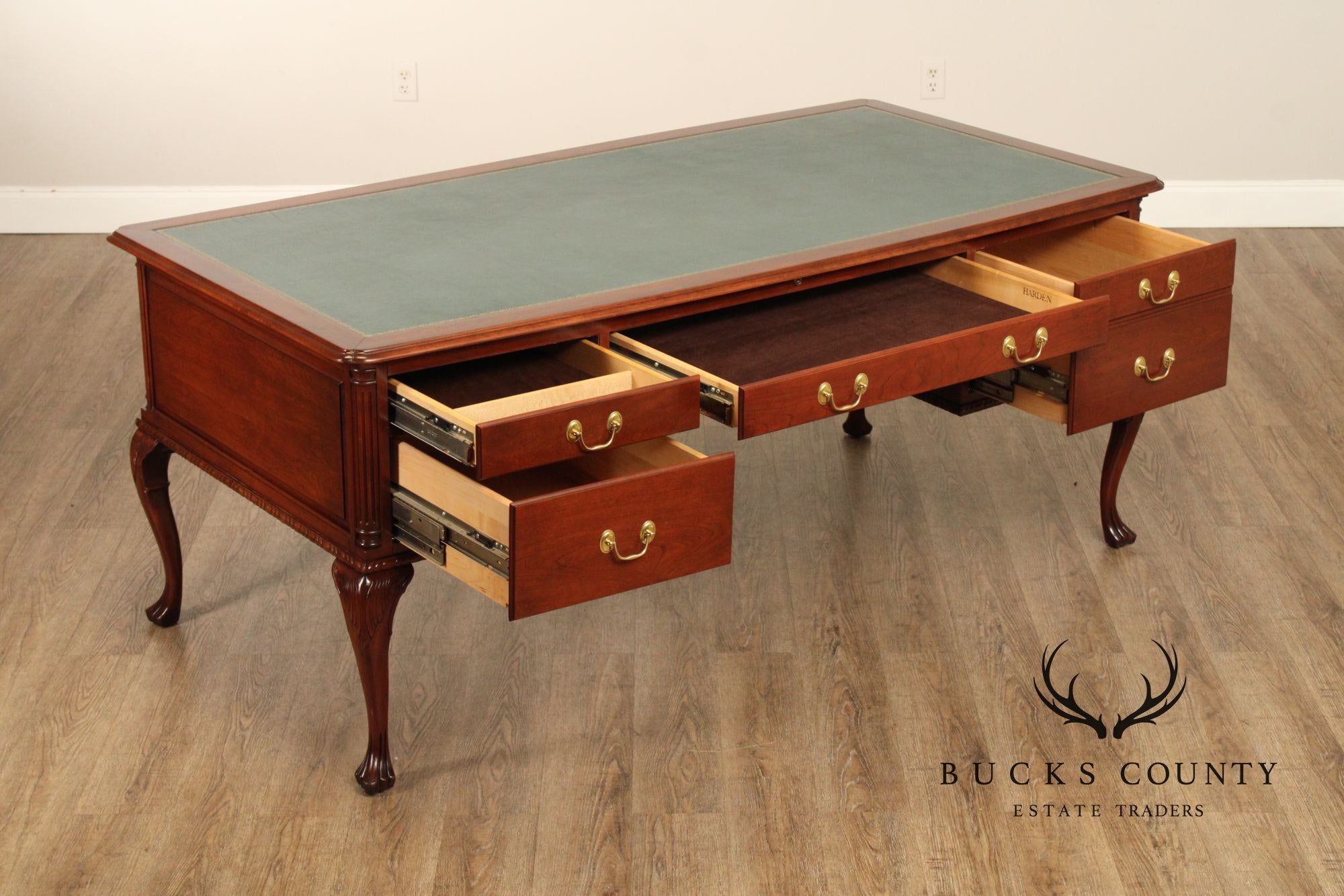 Harden Georgian Style Cherry Leather Top Executive Writing Desk