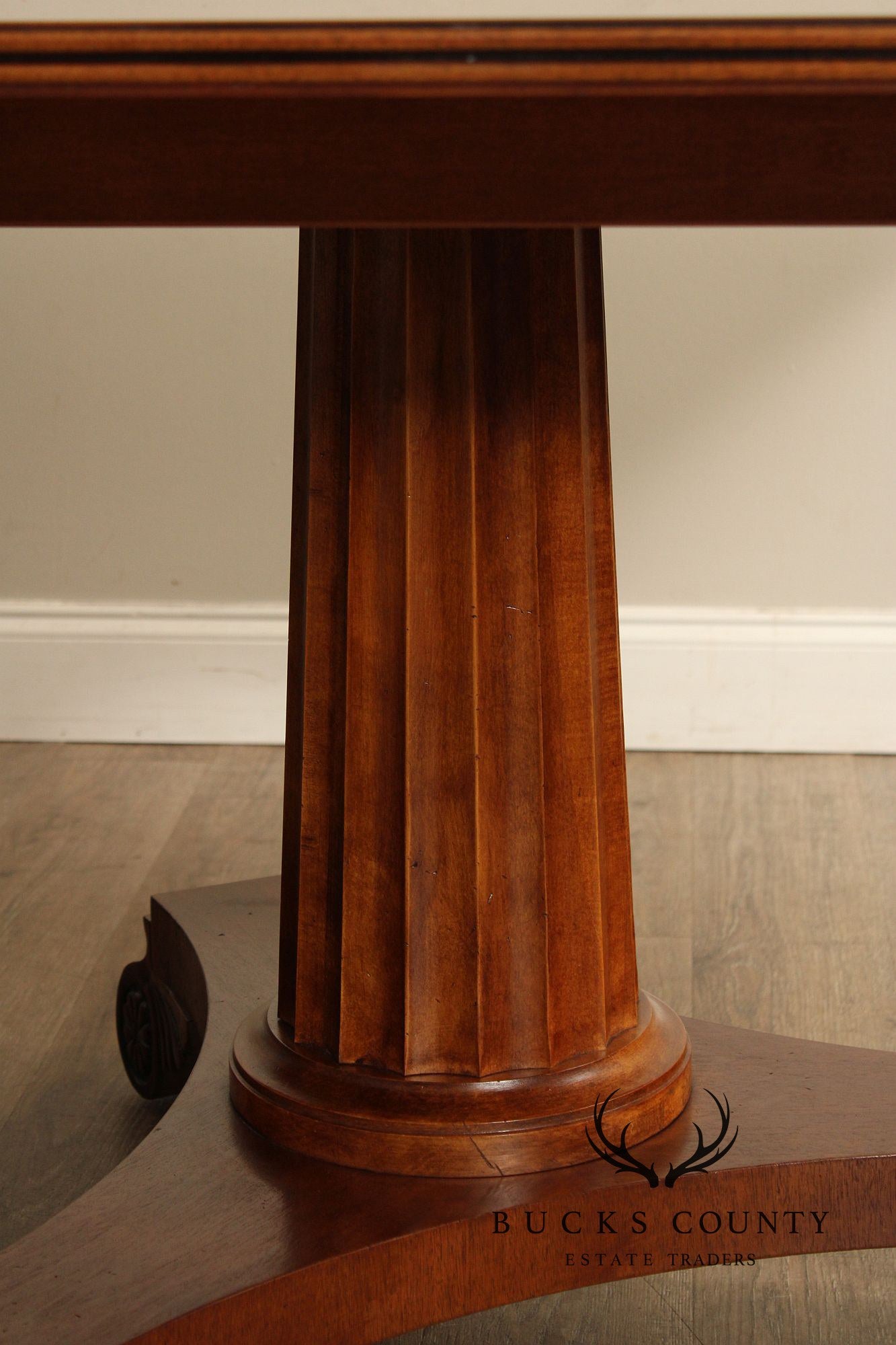 Empire Style Double Pedestal Mahogany Dining Table