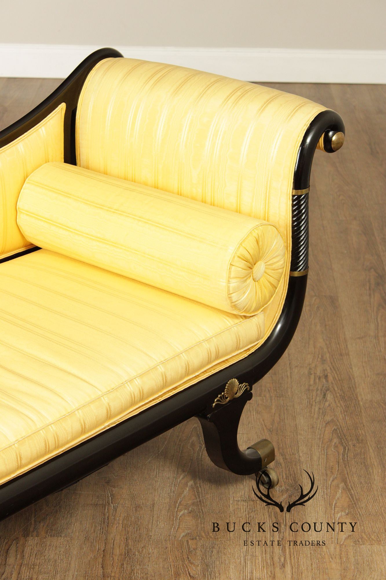 English Regency Style Ebonized Recamier Chaise Lounge