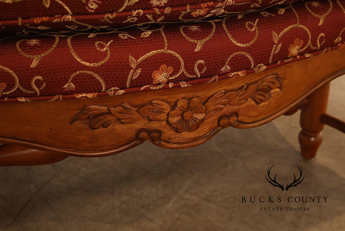 Highland House Pair Of Genevieve French Country Upholstered Lounge Chairs