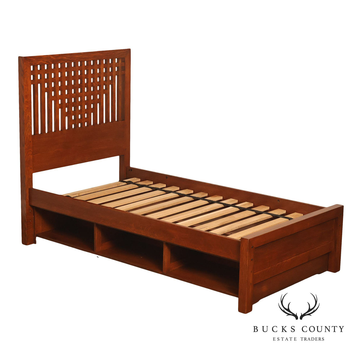 Stickley Antiquities Collection Mission Oak Twin Storage Bed