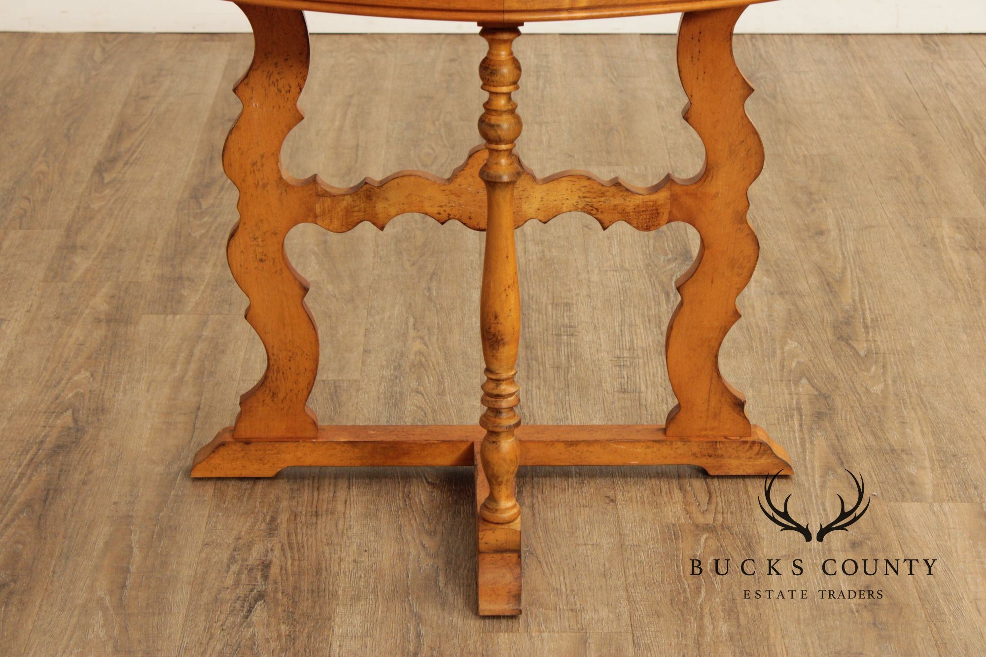 Spanish Baroque Style Pine Demilune Hall Table